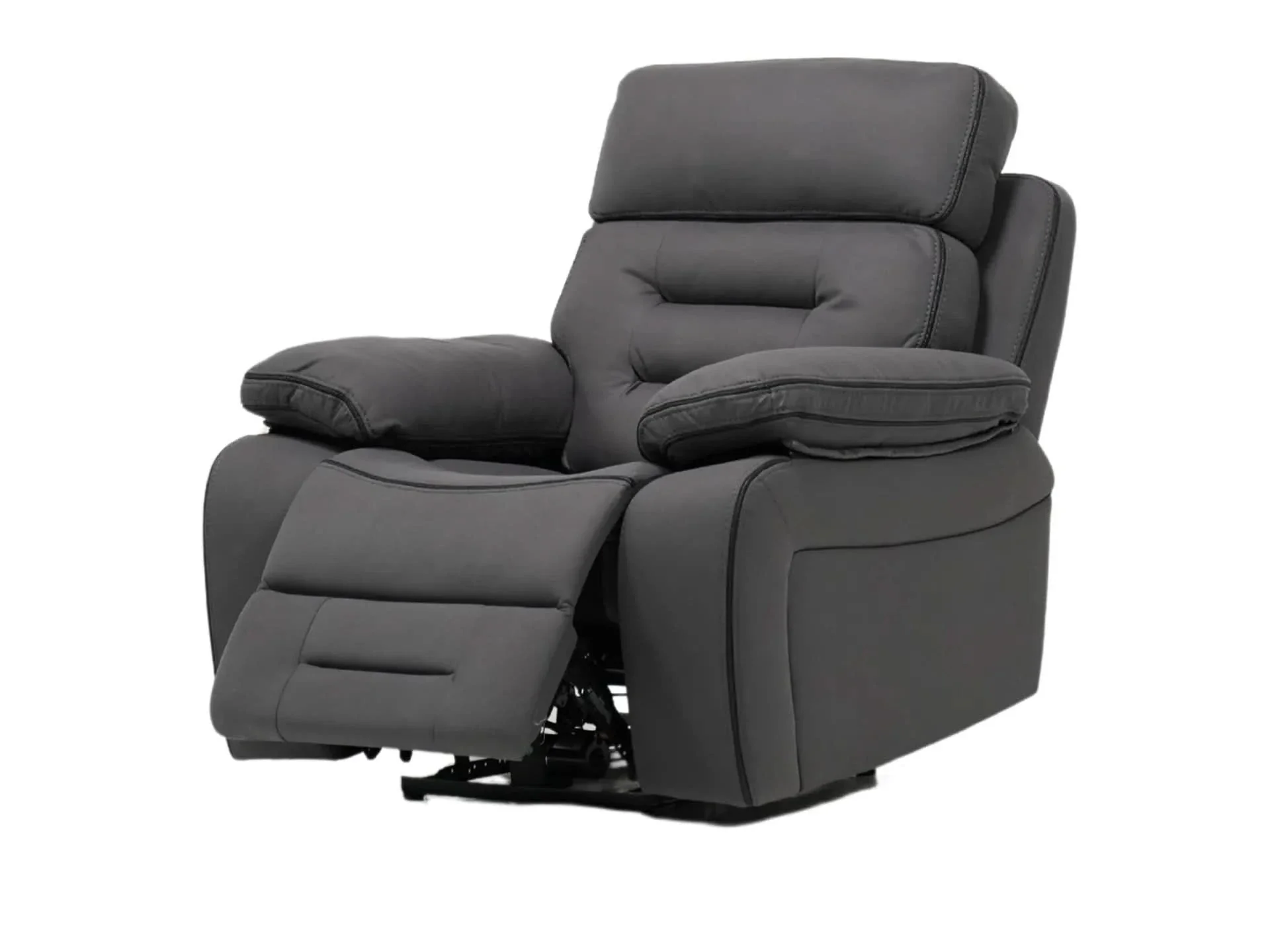 1 Seater Grey Fabric Electric Recliner Cinema Chair | Hi-Tech Armchair With Vibration Massage, Power Headrest, USB Charging & Storage | Tuscany | The Sofa Shop - Image 11