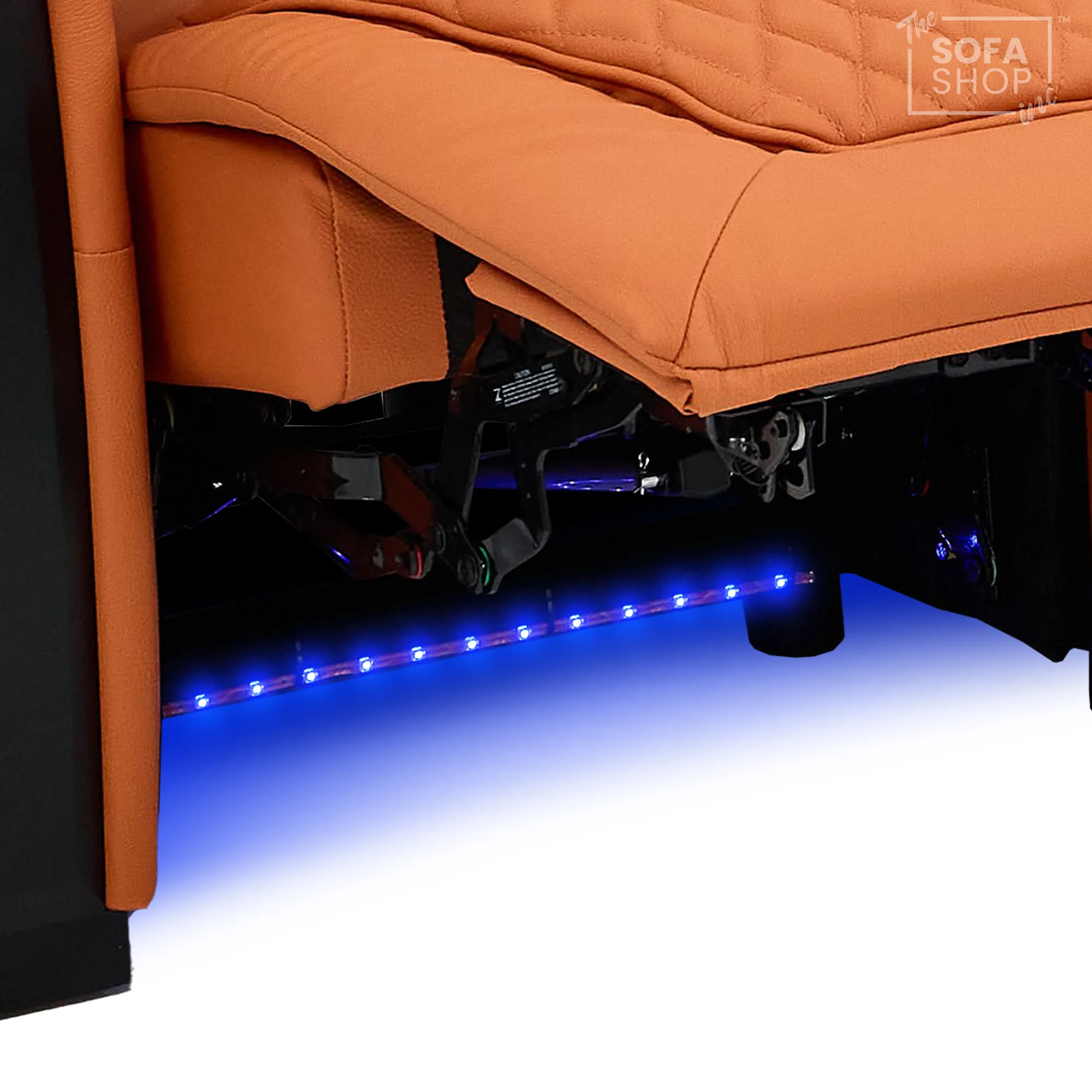 1 Seater Real Leather Electric Recliner Cinema Chair in Orange |Hi-Tech Sofa With Massage & Heat, Power Grommet, LED Cup Holders & Lumbar Support | Assisi | The Sofa Shop - Image 15