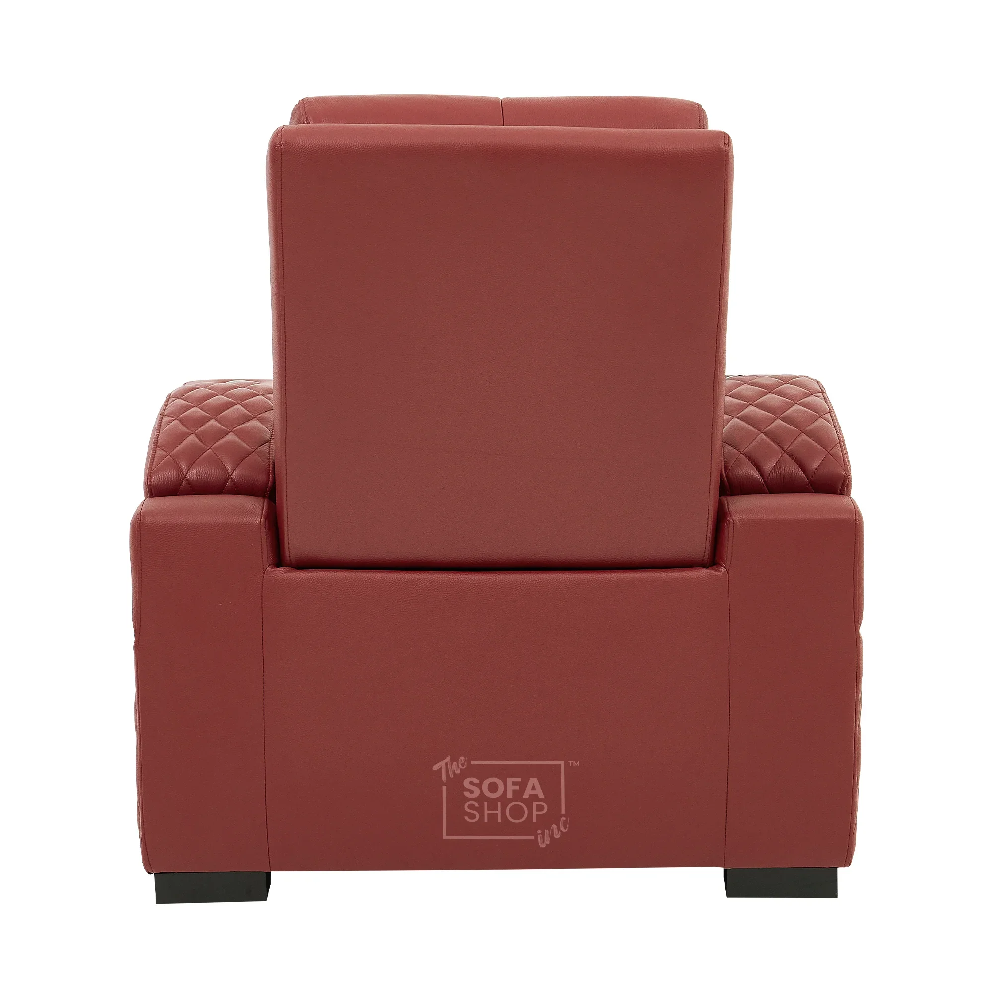 1 Seat Real Leather Electric Recliner Chair Home Cinema Sofa In Red with Massage, LED Cup Holders  & Low Heated Lumbar | Assisi - Image 17