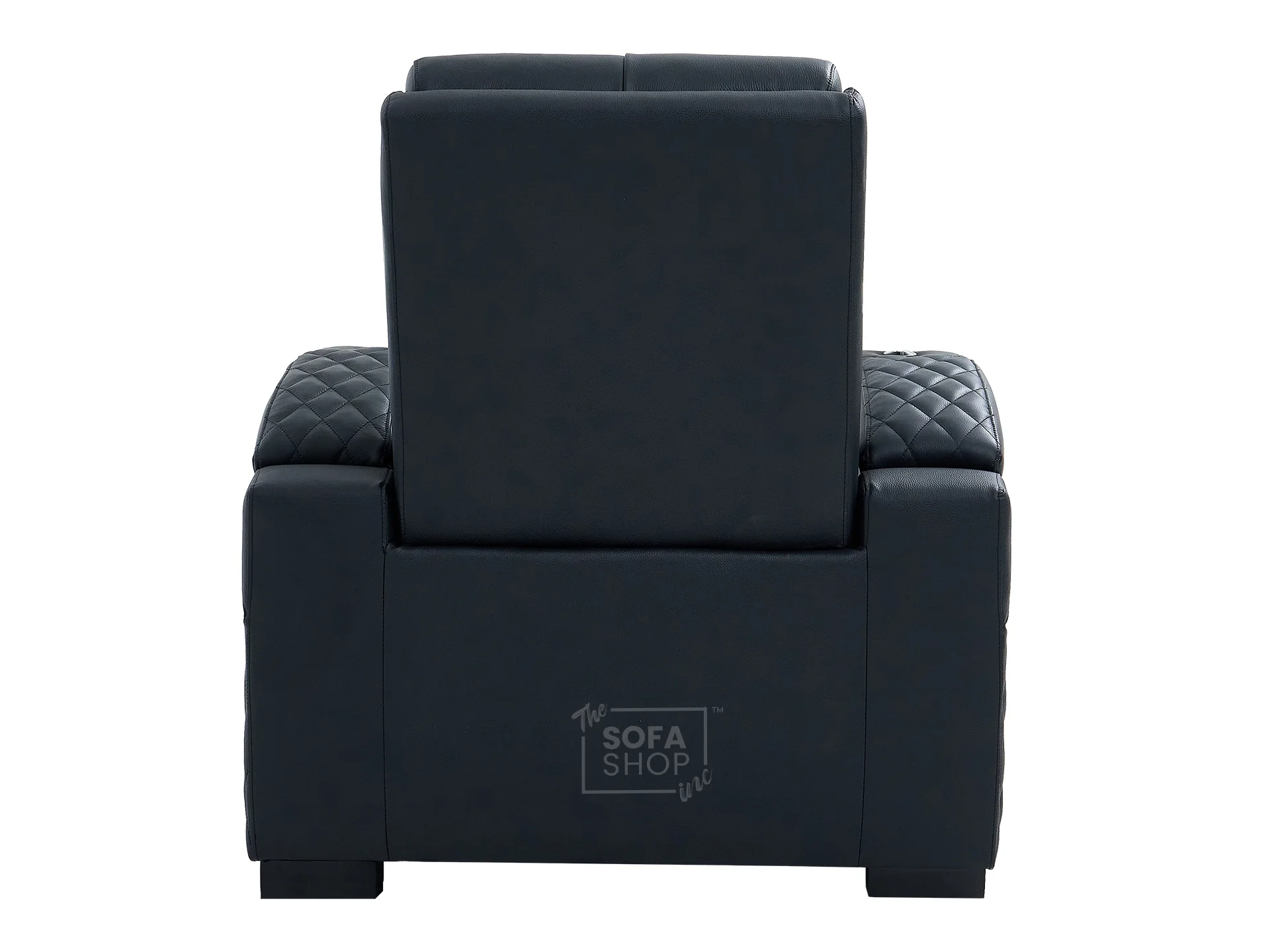 1 Seat Real Leather Electric Recliner Chair in Black With Massage + Cup Holders + Storage Compartments | Assisi Series One - Image 16