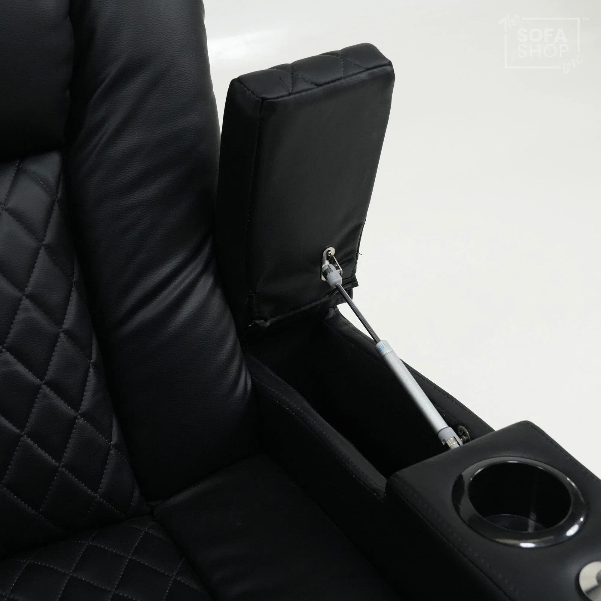 1 Seater Cinema Chair in Black Real Leather | Hi-Tech Cinema Chair with Power Recline + Power Headrest + USB Charging + Tray Table + Arm Storage | Ex Display | Milano | The Sofa Shop - Image 6