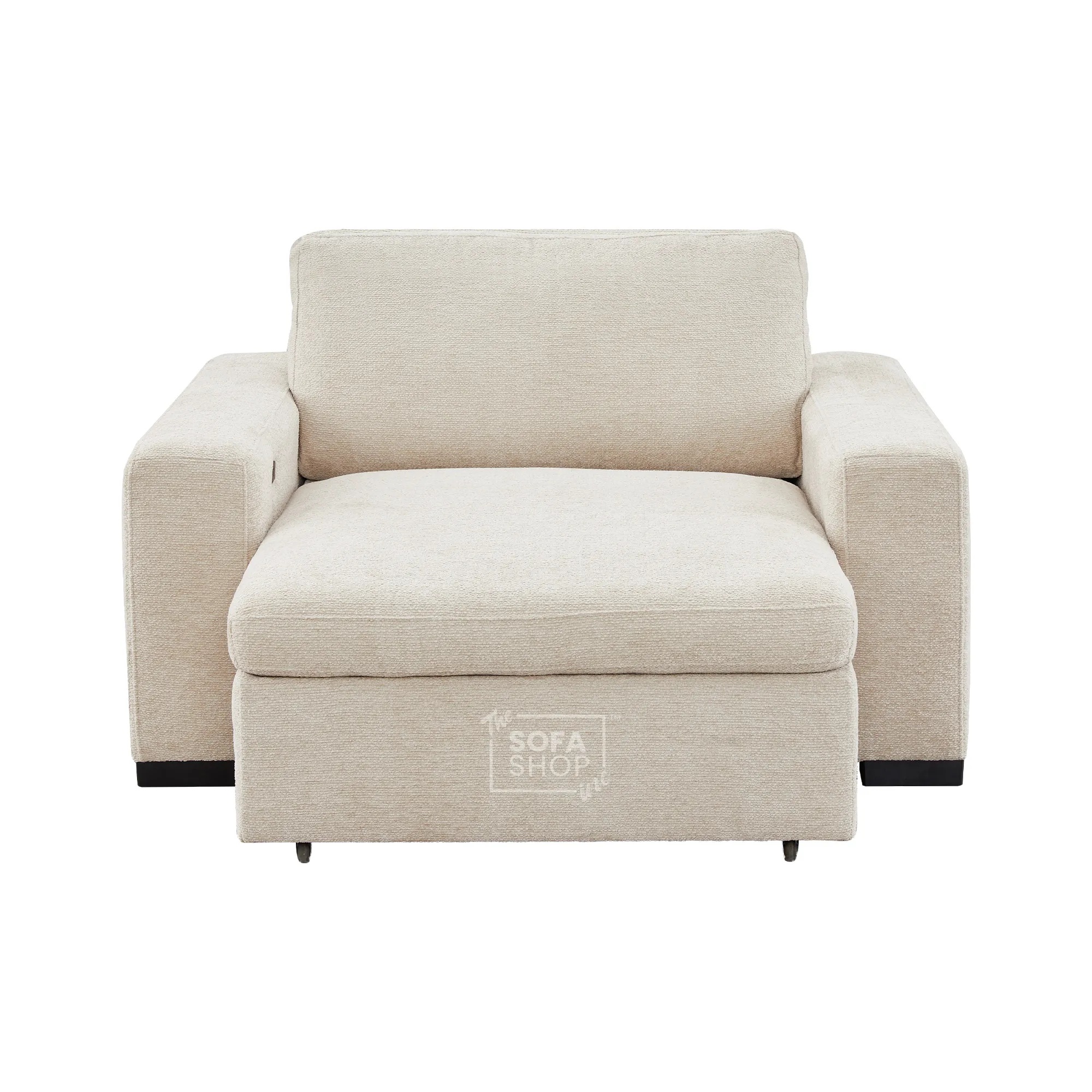 Extendable Electric Sofa Bed Chair in Cream Chenille | 1 Seat Power Sliding Sofa Bed Perfect for Home Cinema & Theatre Room | USBc & Sliding Buttons | Palma | The Sofa Shop - Image 12