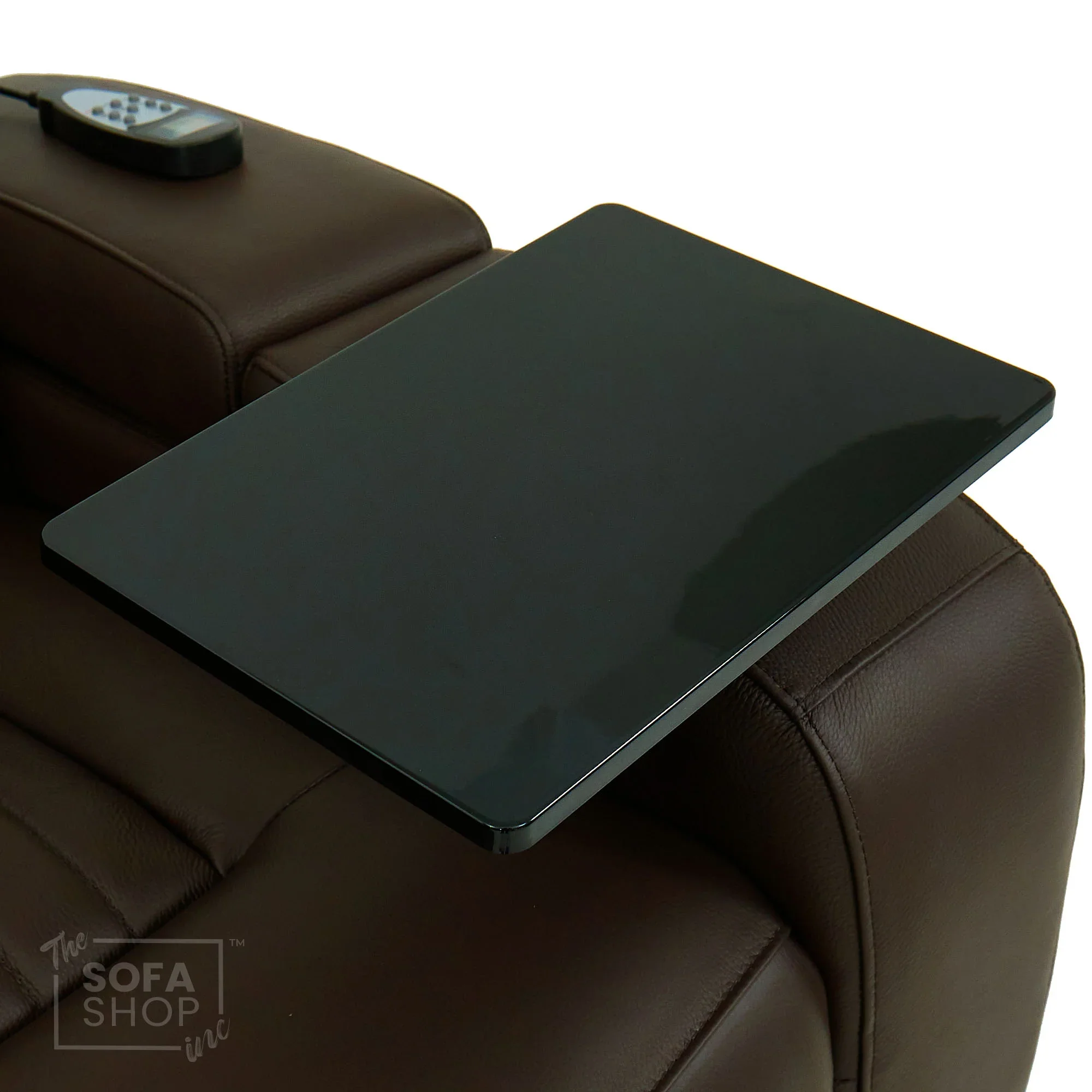Electric Recliner Cinema Chair in Dark Brown Genuine Leather | Massage, Heated Lumbar + Heating & Cooling Cup Holders & Power Headrest | Capri | The Sofa Shop - Image 16