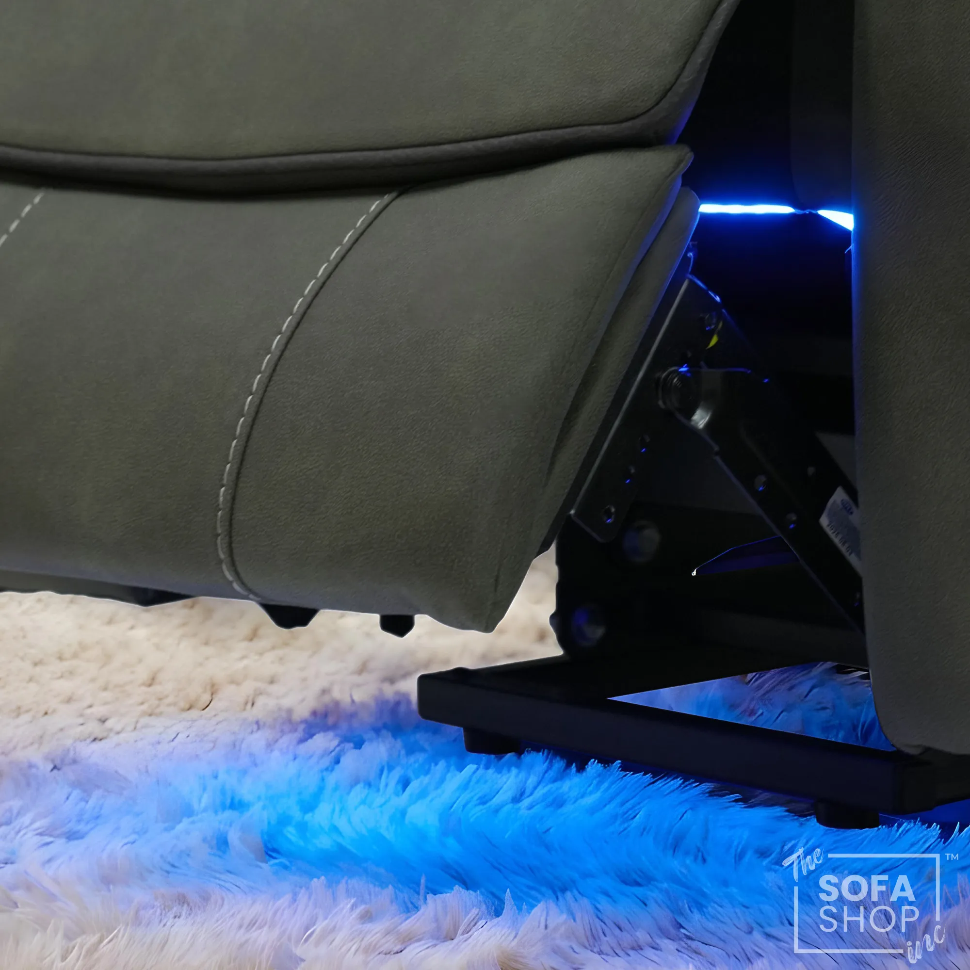 1 Seater Electric Dual Lift Riser Chair In Green Fabric | Hi-Tech Recliner Riser With Massage + Heating Comfort + Power Headrest + LED Light + USB-C | Florence | The Sofa Shop - Image 13