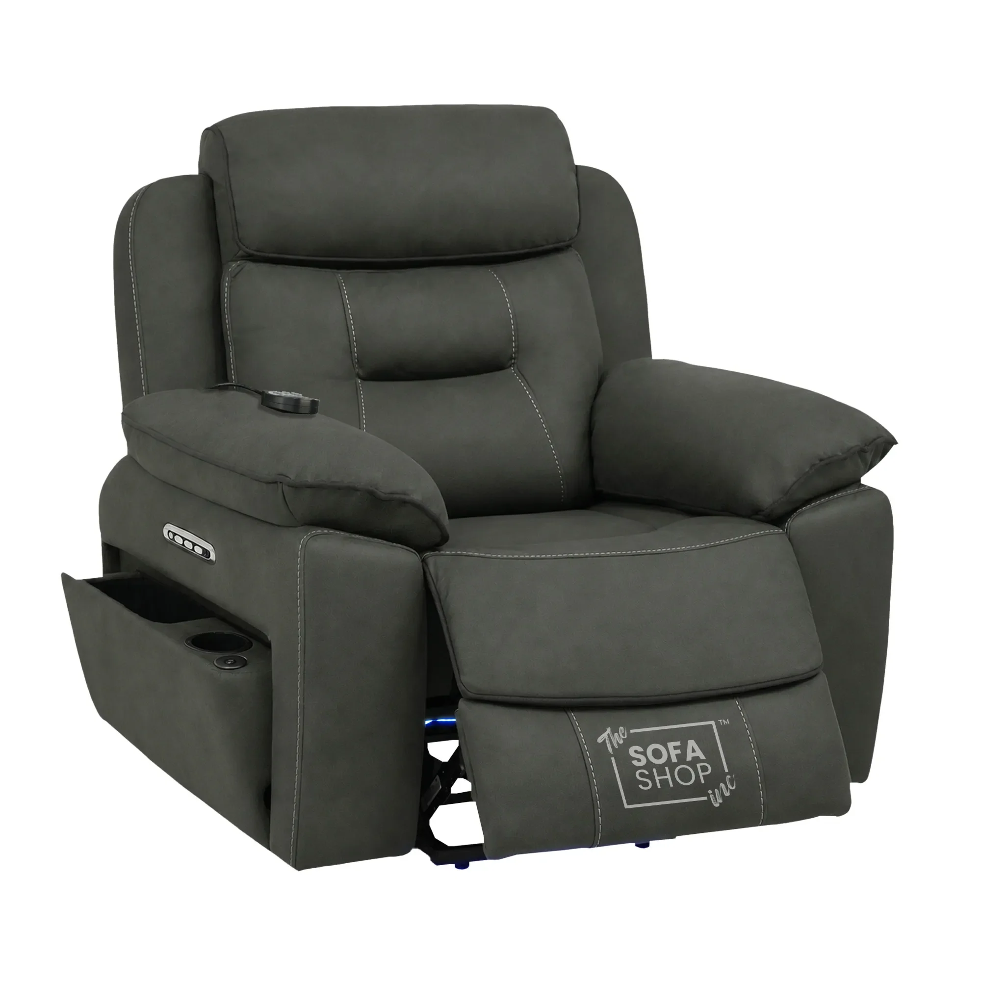 1 Seater Electric Dual Lift Riser Chair In Green Fabric | Hi-Tech Recliner Riser With Massage + Heating Comfort + Power Headrest + LED Light + USB-C | Florence | The Sofa Shop - Image 22