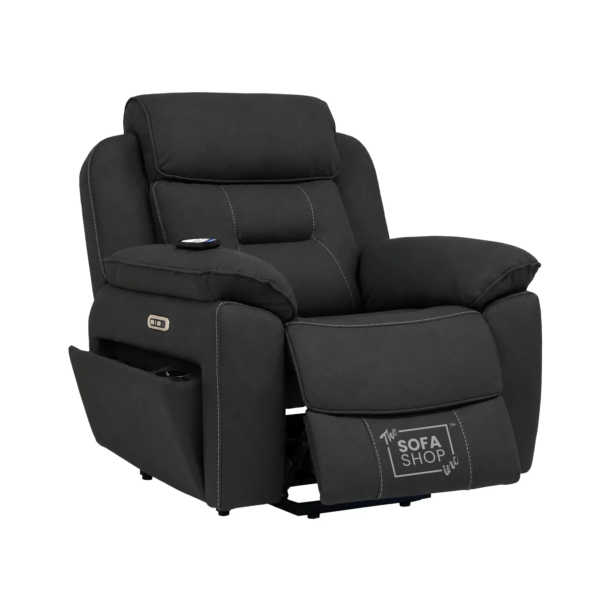 Electric Riser Recliner Chair in Charcoal Grey Fabric | Dual Motor Rise & Recline Armchair with Massage, Heat & Power Headrest | Mobility Chair for Elderly | Florence | The Sofa Shop - Image 20