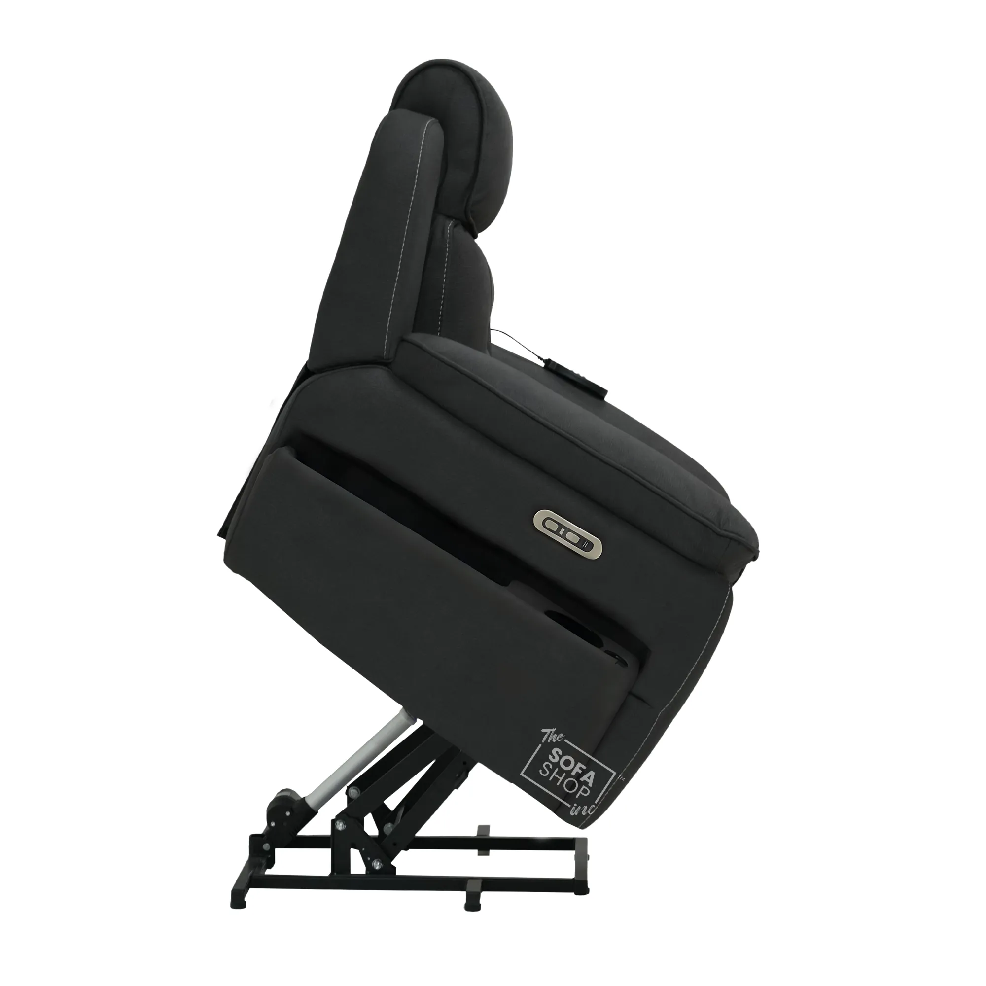 Electric Riser Recliner Chair in Charcoal Grey Fabric | Dual Motor Rise & Recline Armchair with Massage, Heat & Power Headrest | Mobility Chair for Elderly | Florence | The Sofa Shop - Image 22