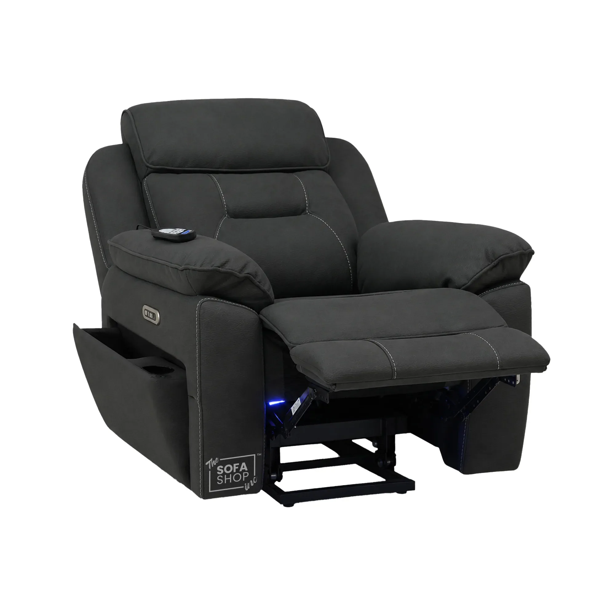 Electric Riser Recliner Chair in Charcoal Grey Fabric | Dual Motor Rise & Recline Armchair with Massage, Heat & Power Headrest | Mobility Chair for Elderly | Florence | The Sofa Shop - Image 24