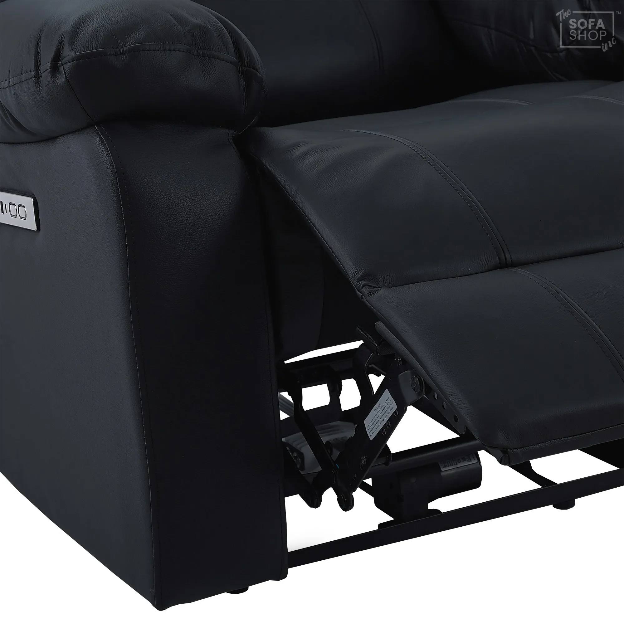 1 Seater Black Real Leather Electric Recliner Armchair | Smooth Power Recliner Mechanism & High-Speed USB-C | Trento | The Sofa Shop - Image 12