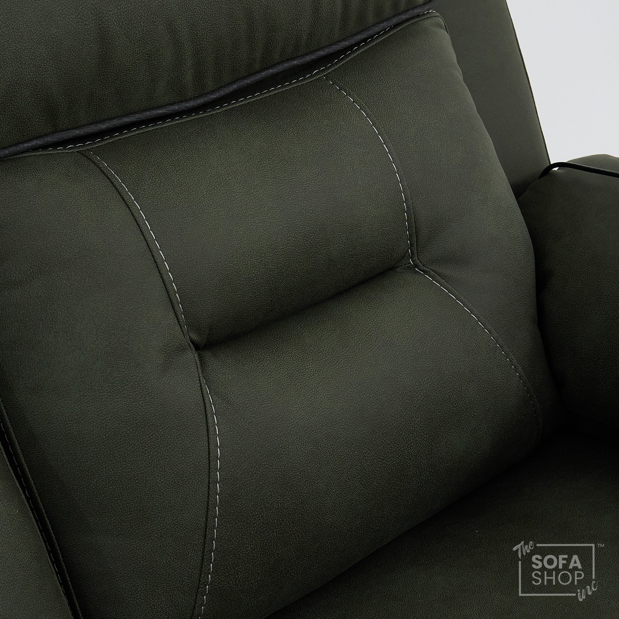 1 Seater Electric Recliner Chair in Green Fabric | Hi-Tech Chair with Vibration Massage + Heated Lumbar + Power Headrest + Power Grommet + USB+C Charging | Florence | The Sofa Shop - Image 11