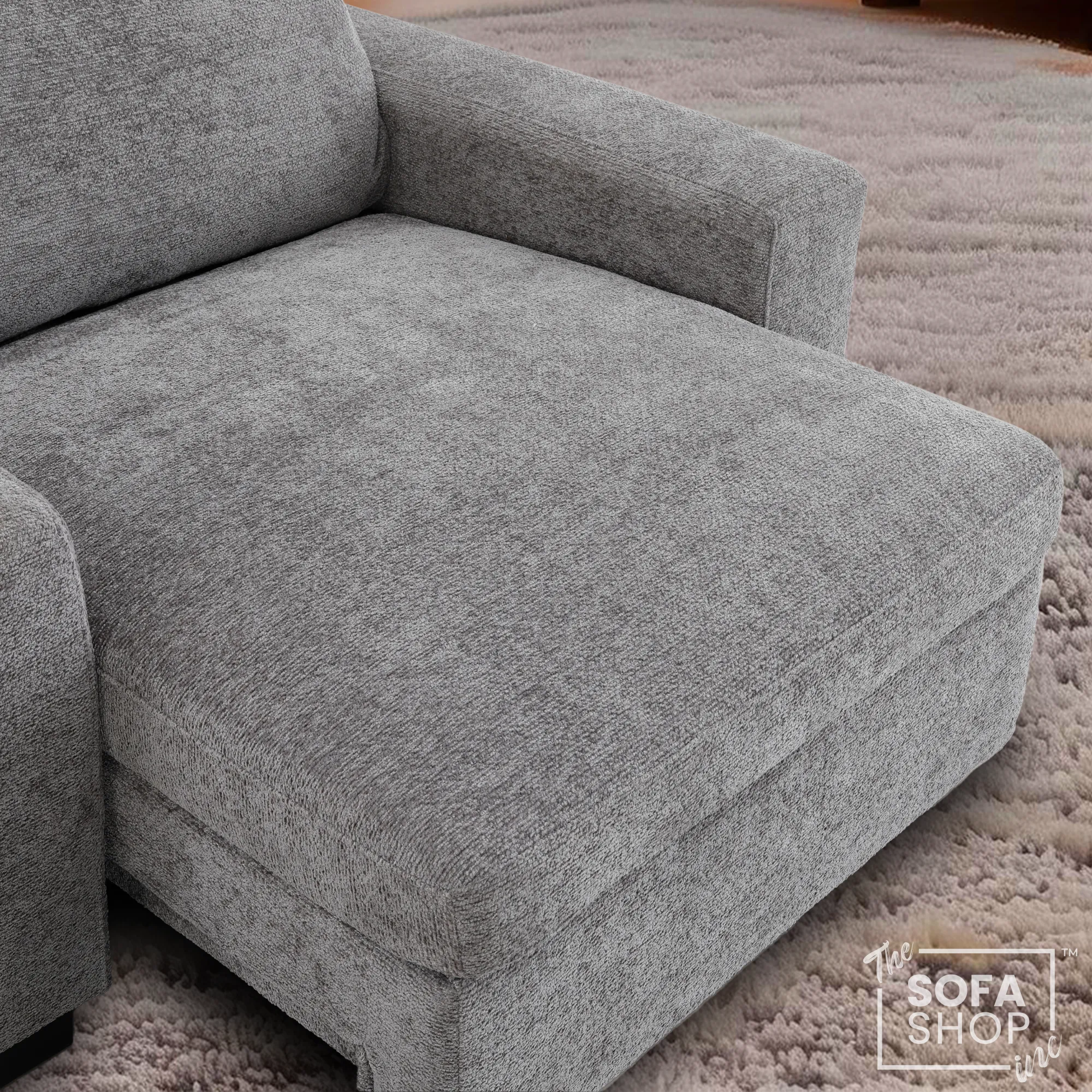 Power Sliding Sofa & Sofa Bed In One | 1 Seater Electric Extendable Chair | USB+C Charging & Grey Chenille Fabric | Home Cinema Seating | Palma | The Sofa Shop - Image 10