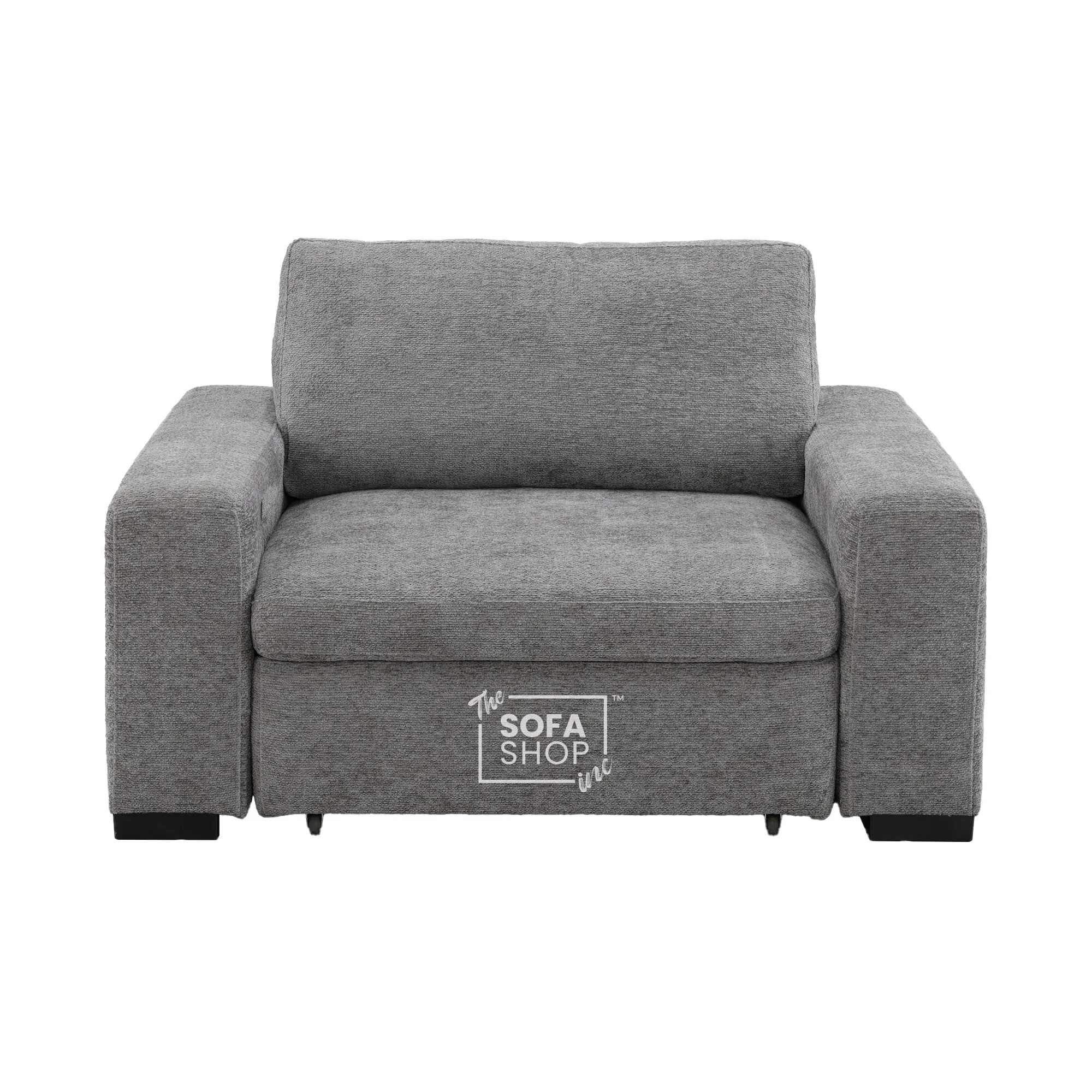Power Sliding Sofa & Sofa Bed In One | 1 Seater Electric Extendable Chair | USB+C Charging & Grey Chenille Fabric | Home Cinema Seating | Palma | The Sofa Shop - Image 14