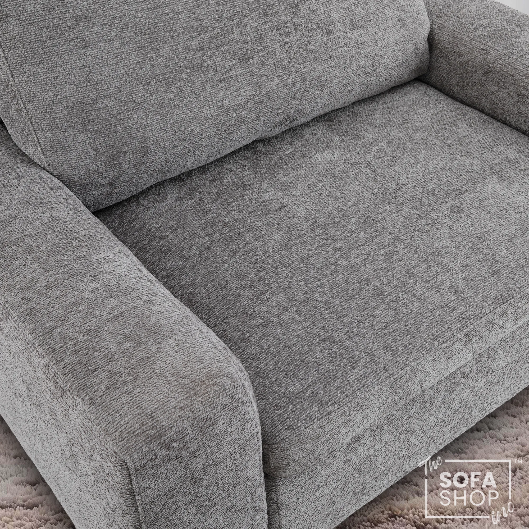 Power Sliding Sofa & Sofa Bed In One | 1 Seater Electric Extendable Chair | USB+C Charging & Grey Chenille Fabric | Home Cinema Seating | Palma | The Sofa Shop - Image 7