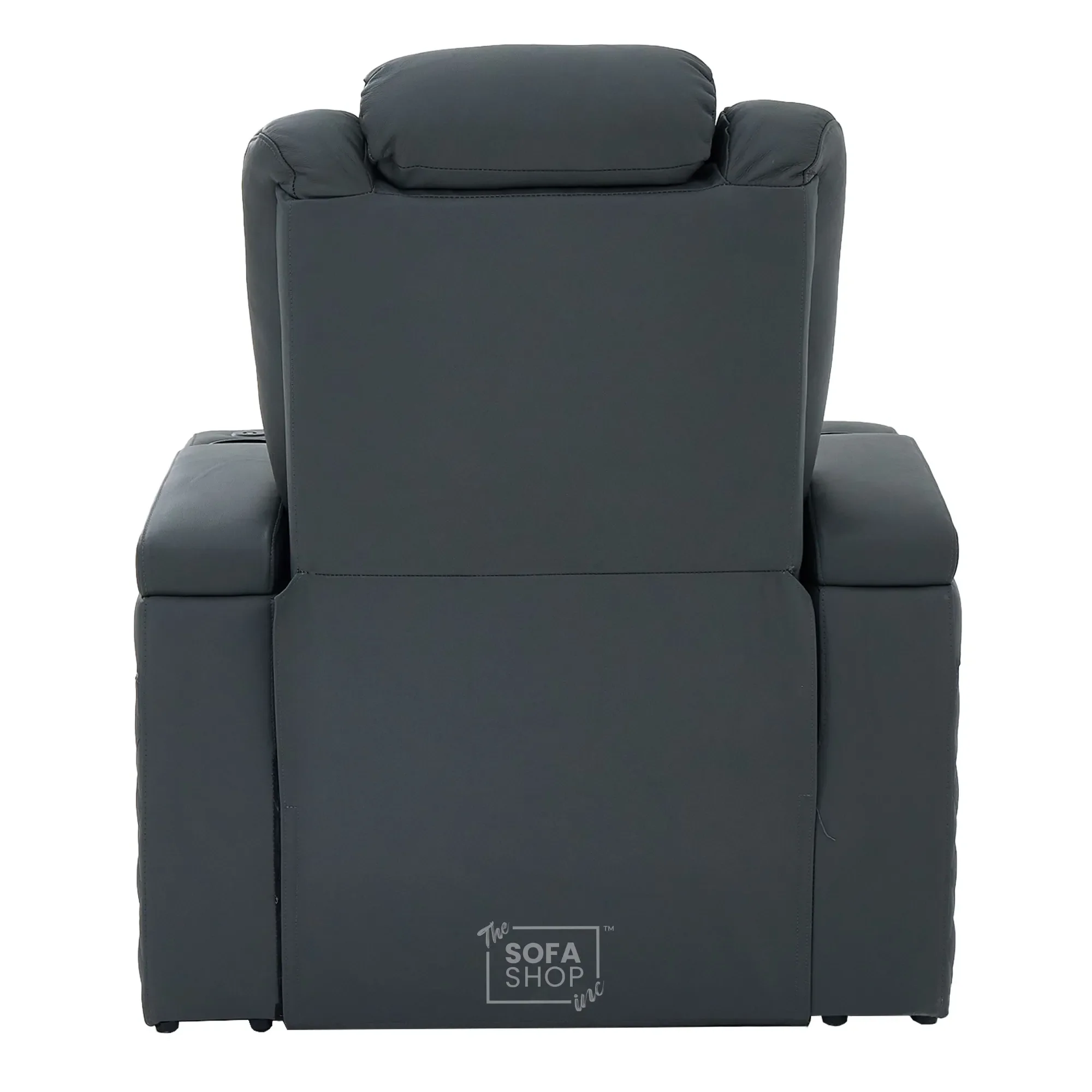 1 Seater Real Leather Electric Recliner Cinema Chair in Grey | Massage, Power Lumbar, Power Headrest, Power Grommet | Milano | The Sofa Shop - Image 14