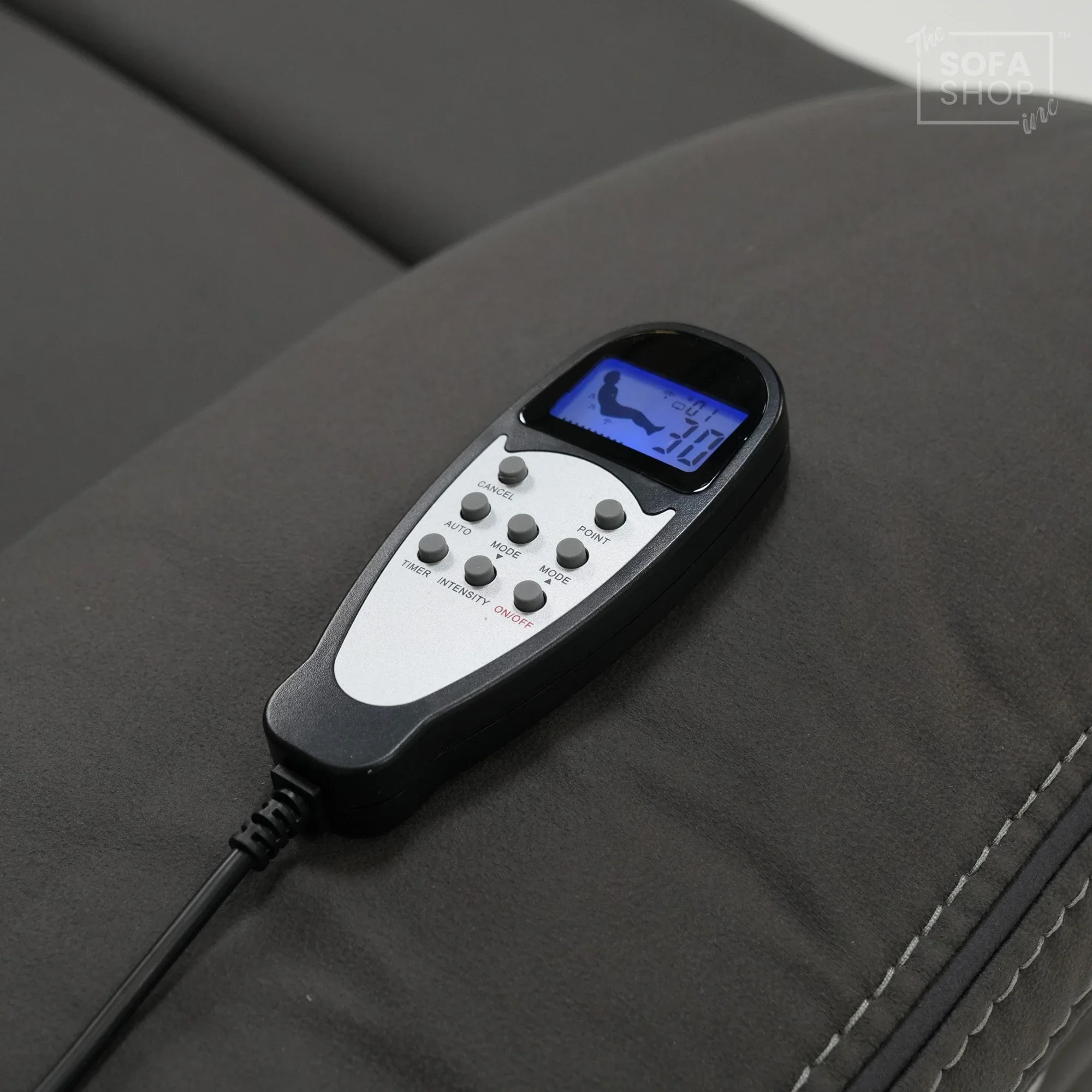 1 Seater Cinema Chair in Grey Resilience Fabric | Hi-Tech Recliner Chair with Power Recline + Power Headrest + Vibration Massage + USB Charging | Sample | Vinsonova | The Sofa Shop - Image 7