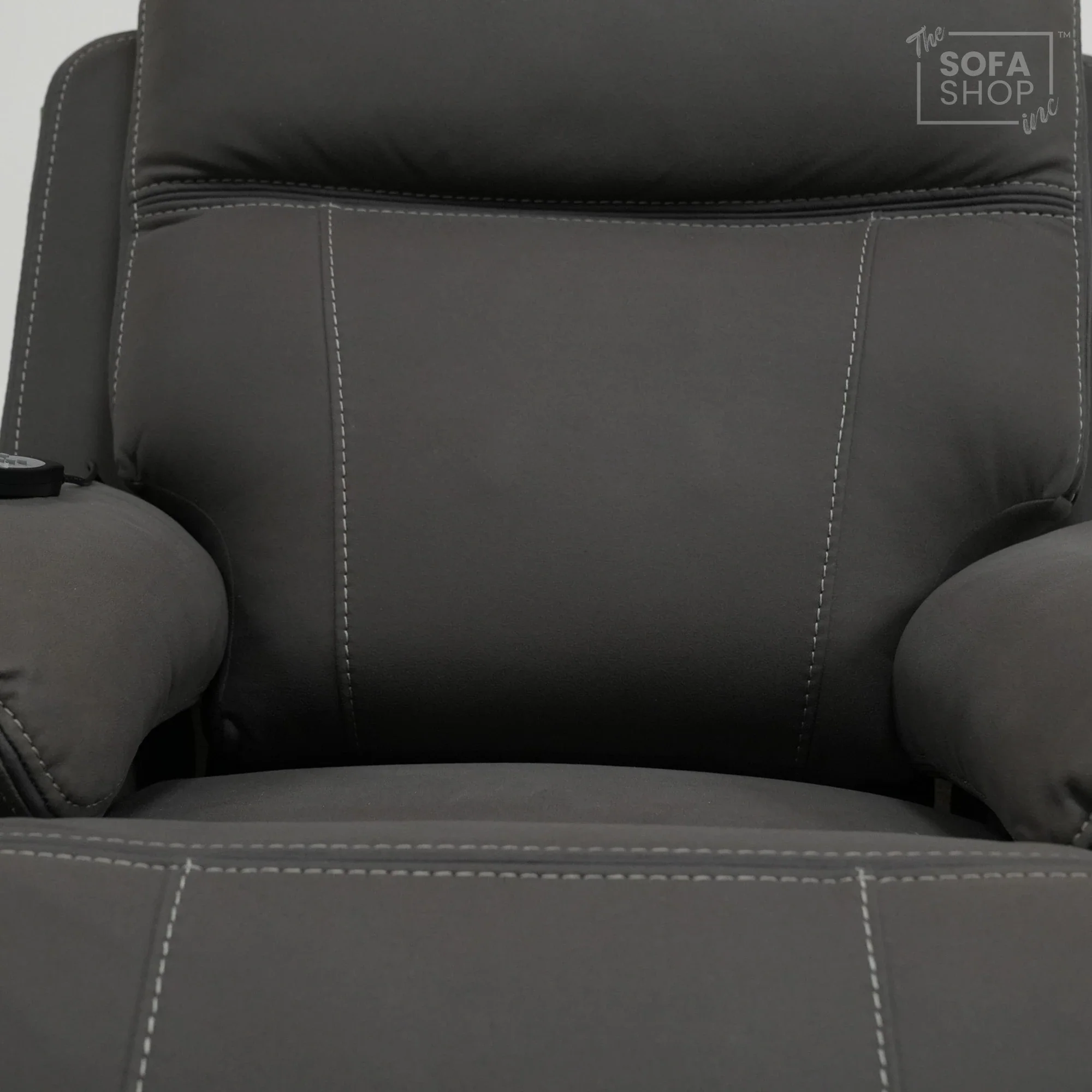 1 Seater Cinema Chair in Grey Resilience Fabric | Hi-Tech Recliner Chair with Power Recline + Power Headrest + Vibration Massage + USB Charging | Sample | Vinsonova | The Sofa Shop - Image 8