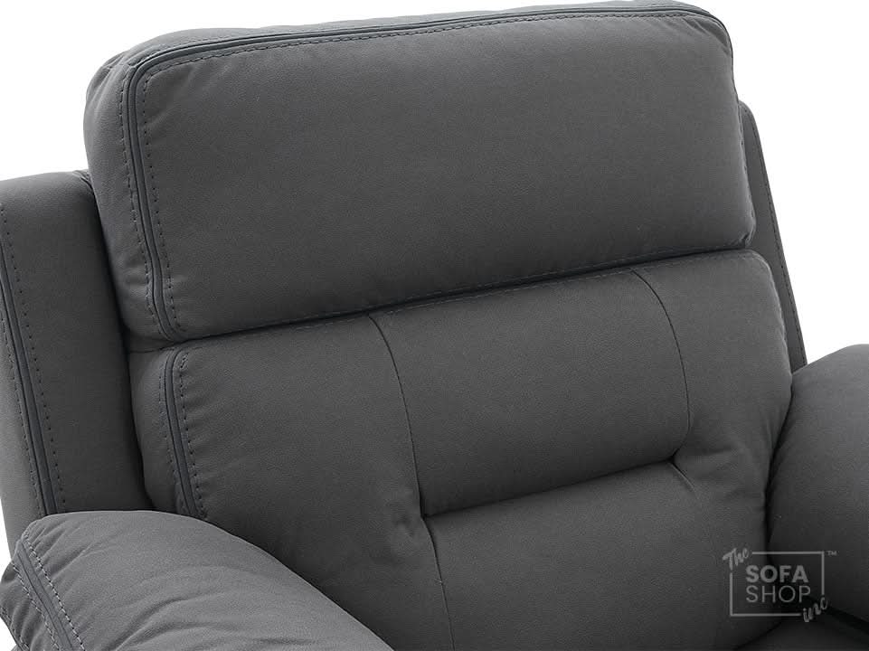 1 Seater Dark Grey Fabric Manual Recliner Armchair | Manual Chair With High Back Support & Dotted Fabric | Foster | The Sofa Shop - Image 6