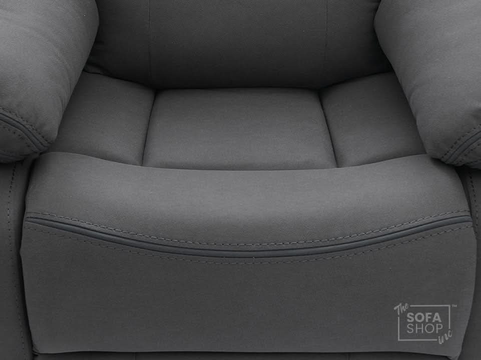 1 Seater Dark Grey Fabric Manual Recliner Armchair | Manual Chair With High Back Support & Dotted Fabric | Foster | The Sofa Shop - Image 7
