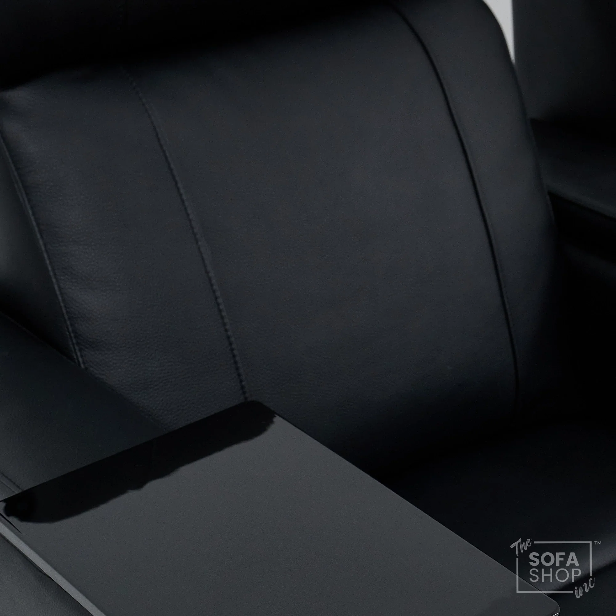 1 Seater Black Genuine Leather Electric Recliner Cinema Chair | Power Seat With Massage, Heat, Cooling Cup Holder & Detachable Tray Table | Rimini | The Sofa Shop - Image 13