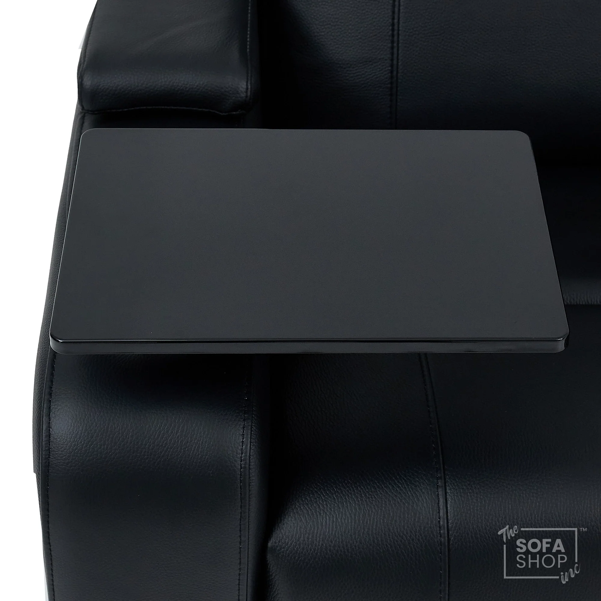 1 Seater Black Genuine Leather Electric Recliner Cinema Chair | Power Seat With Massage, Heat, Cooling Cup Holder & Detachable Tray Table | Rimini | The Sofa Shop - Image 14