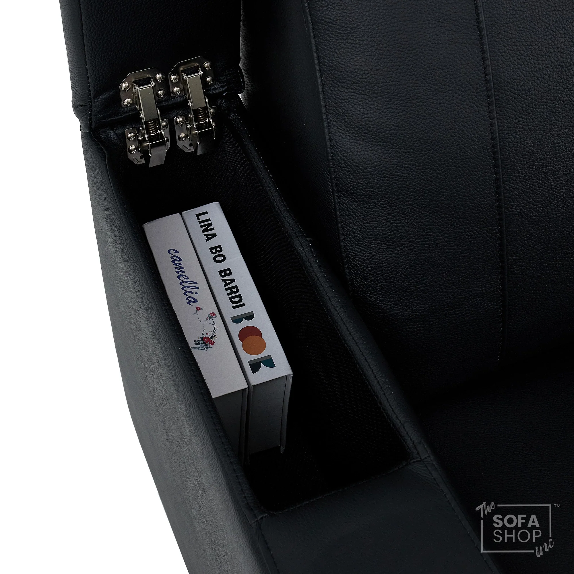 1 Seater Black Genuine Leather Electric Recliner Cinema Chair | Power Seat With Massage, Heat, Cooling Cup Holder & Detachable Tray Table | Rimini | The Sofa Shop - Image 17