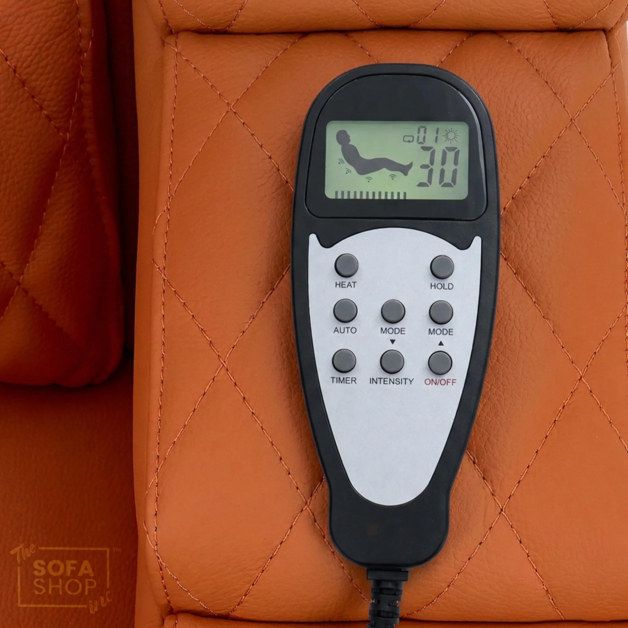 1 Seater Real Leather Electric Recliner Cinema Chair in Orange | Hi-Tech Amrchair With  Massage, Heat, Cooling  & Heating Cup Holder | Assisi | The Sofa Shop - Image 13