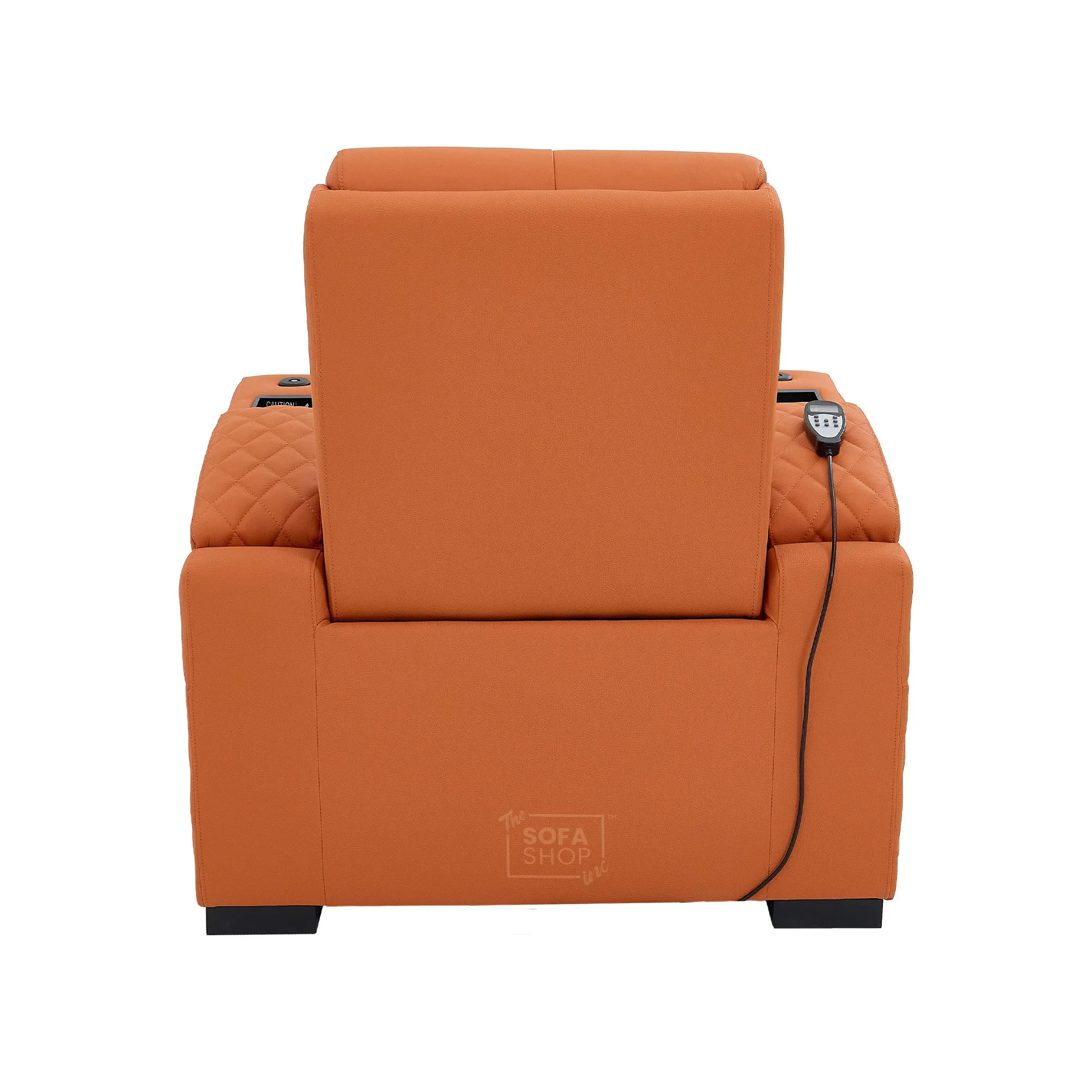 1 Seater Real Leather Electric Recliner Cinema Chair in Orange | Hi-Tech Amrchair With  Massage, Heat, Cooling  & Heating Cup Holder | Assisi | The Sofa Shop - Image 23