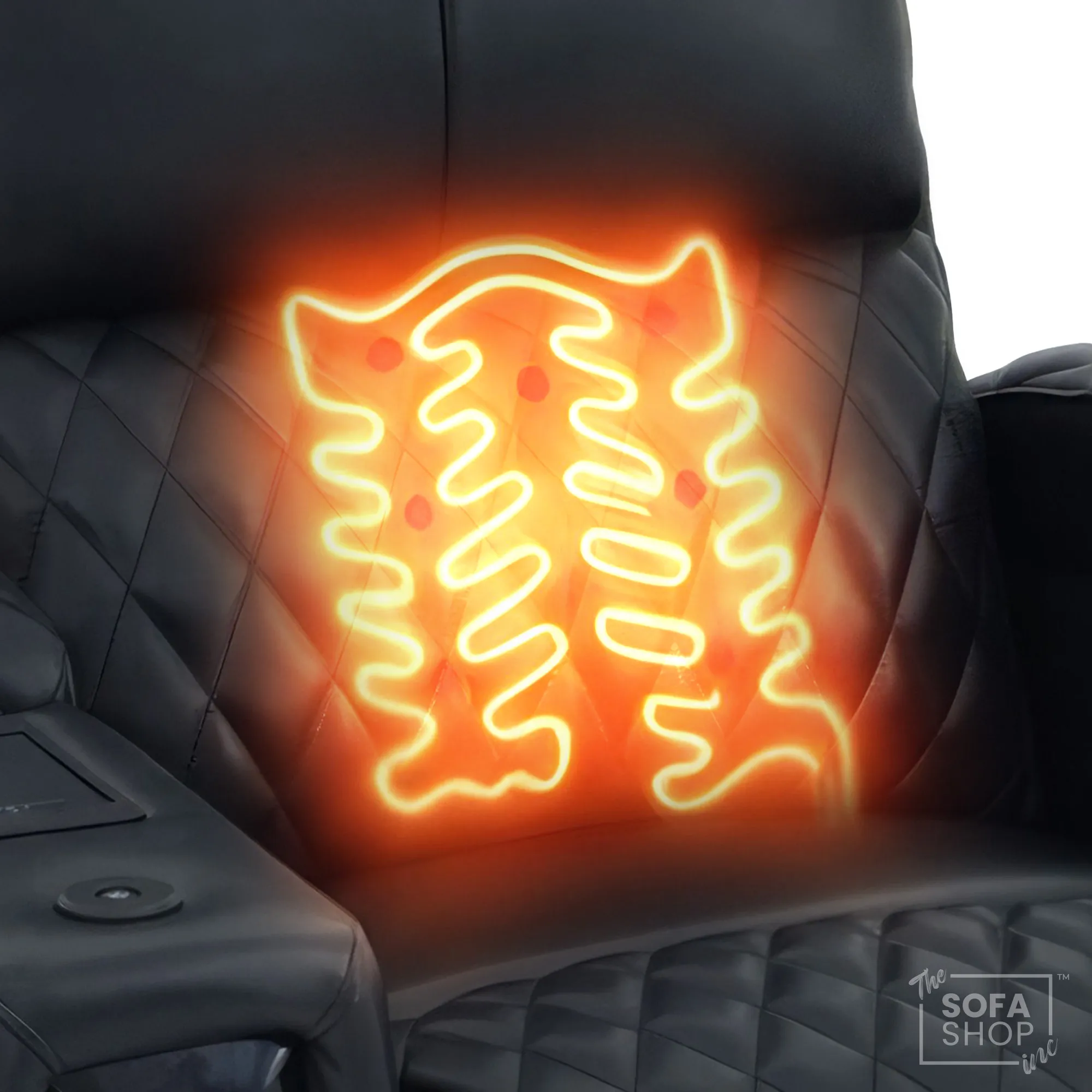 1 Seater Black Real Leather Electric Recliner Cinema Armchair | Hi-Tech Armchair With Vibration Massage & Heated Lumbar, Cooler Cup Holder, Power Grommet, Power Headrest | Assisi | The Sofa Shop - Image 12