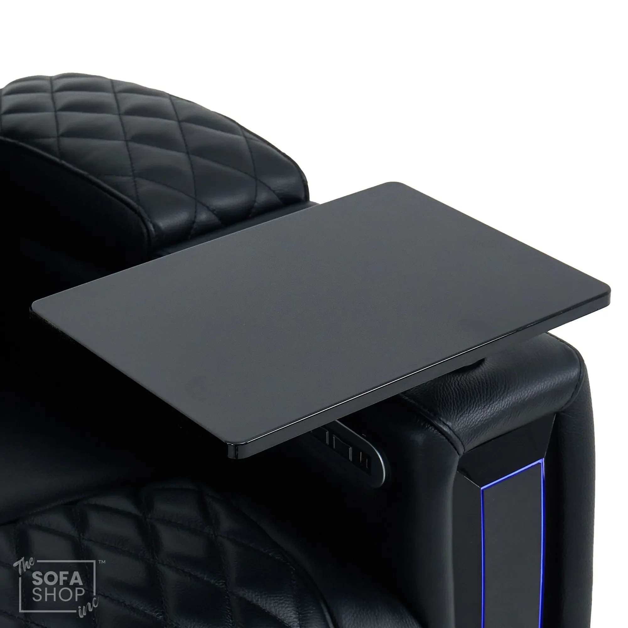 1 Seater Black Real Leather Electric Recliner Cinema Armchair | Hi-Tech Armchair With Vibration Massage & Heated Lumbar, Cooler Cup Holder, Power Grommet, Power Headrest | Assisi | The Sofa Shop - Image 14