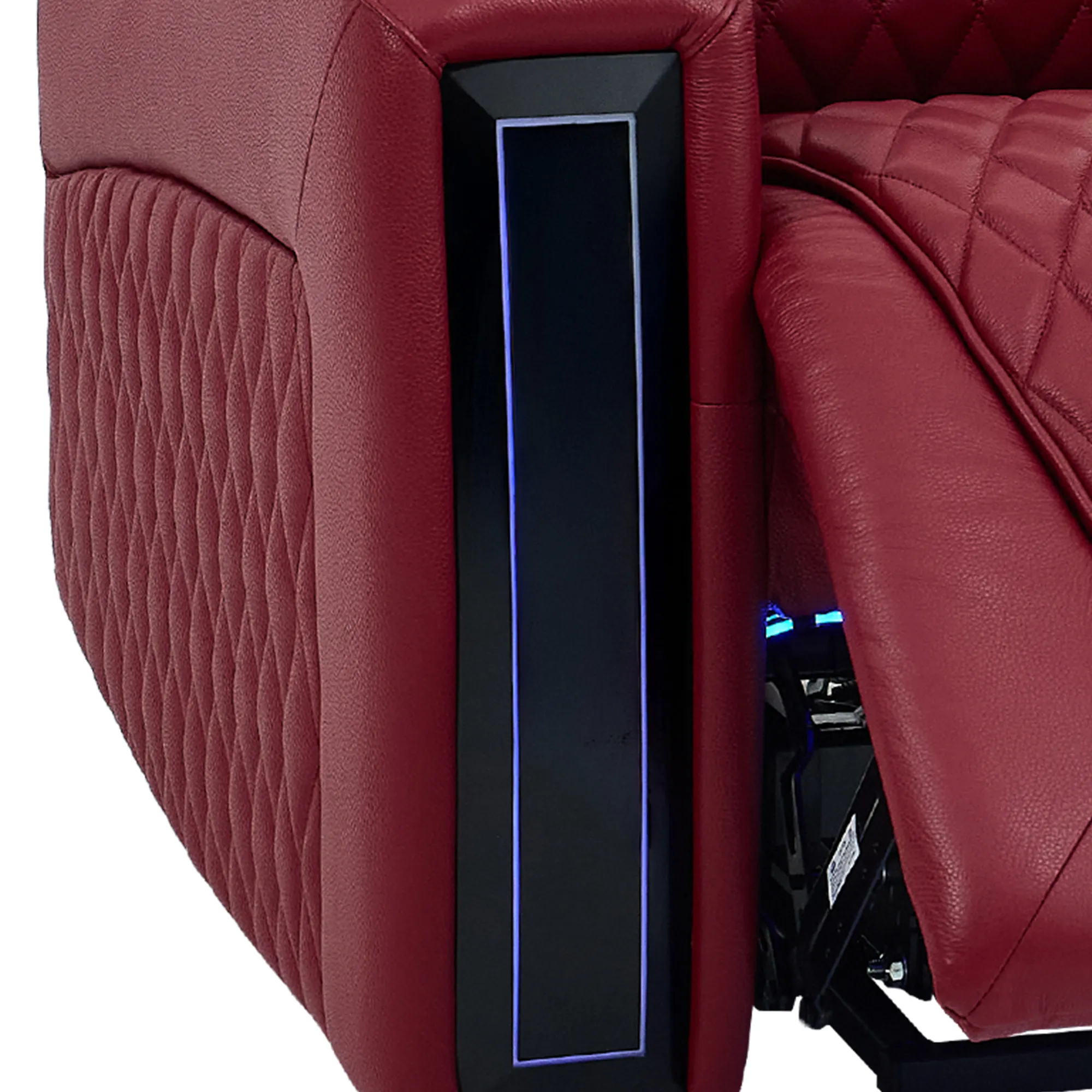 Riser Recliner Chair in Red Real Leather | Hi-Tech Armchair with Dual Motor Lift + Vibration Massage+ Heated Lumbar + Cooling, Heating Cupholders + Power Headrest | Assisi | The Sofa Shop - Image 17