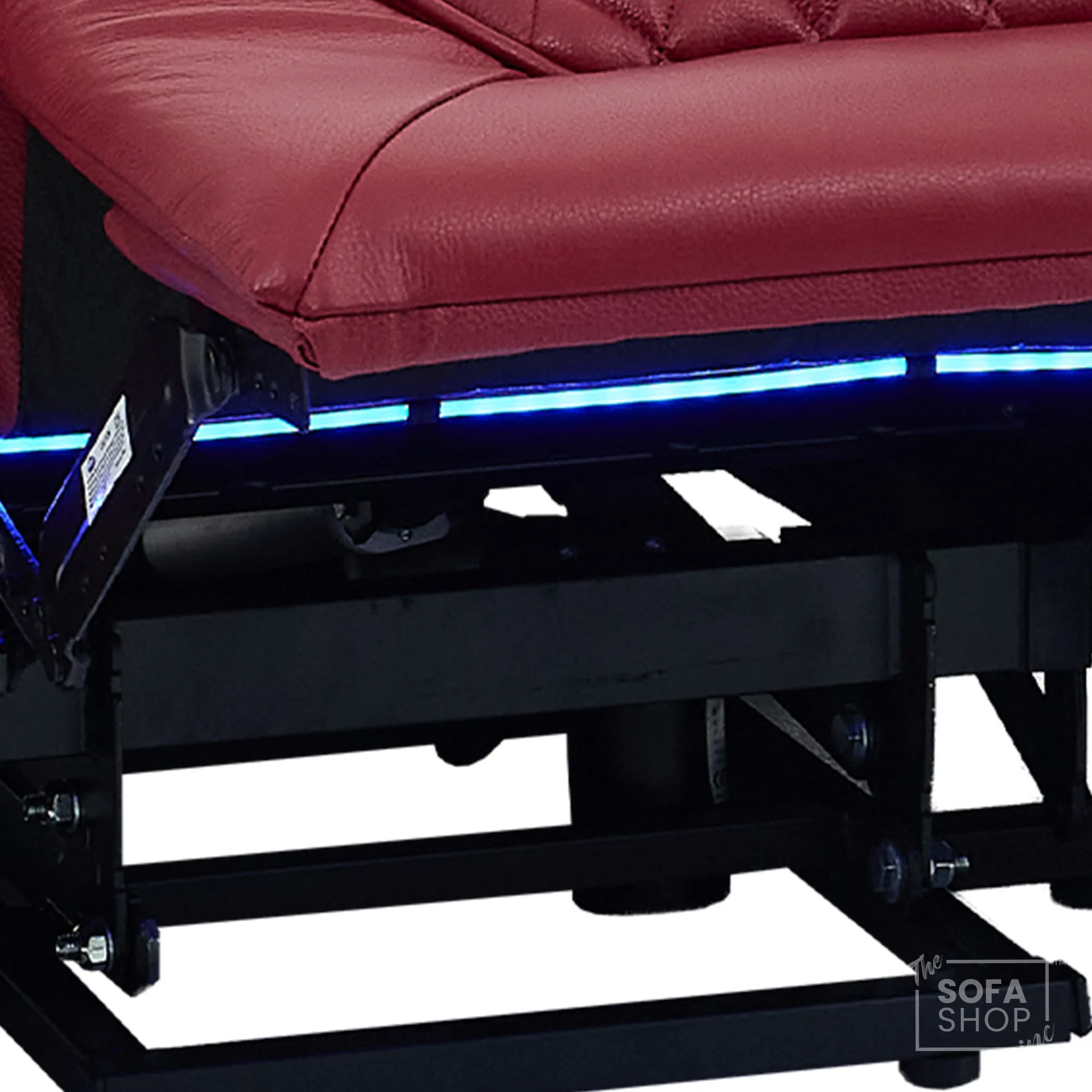 Riser Recliner Chair in Red Real Leather | Hi-Tech Armchair with Dual Motor Lift + Vibration Massage+ Heated Lumbar + Cooling, Heating Cupholders + Power Headrest | Assisi | The Sofa Shop - Image 18