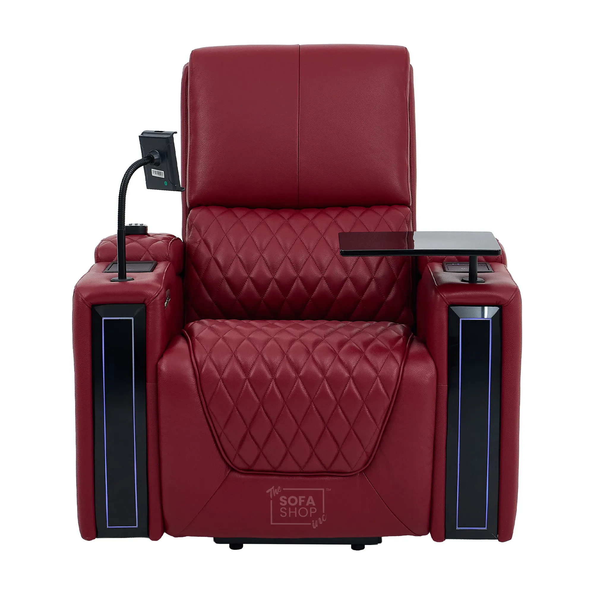 Riser Recliner Chair in Red Real Leather | Hi-Tech Armchair with Dual Motor Lift + Vibration Massage+ Heated Lumbar + Cooling, Heating Cupholders + Power Headrest | Assisi | The Sofa Shop - Image 20