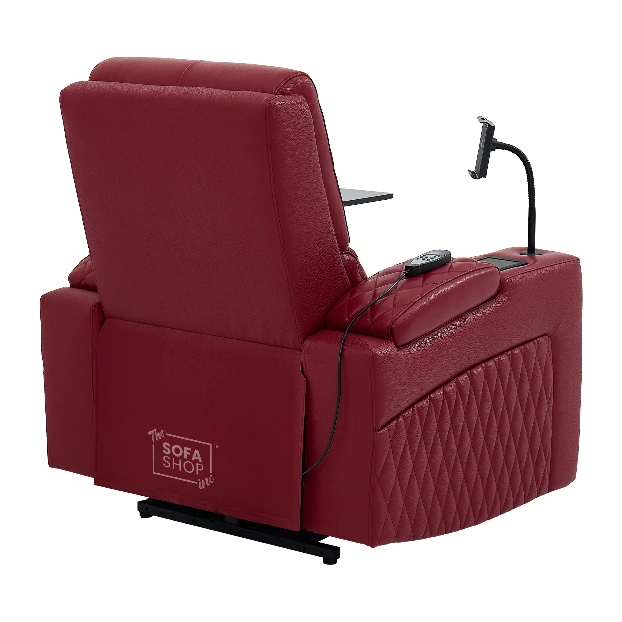 Riser Recliner Chair in Red Real Leather | Hi-Tech Armchair with Dual Motor Lift + Vibration Massage+ Heated Lumbar + Cooling, Heating Cupholders + Power Headrest | Assisi | The Sofa Shop - Image 23