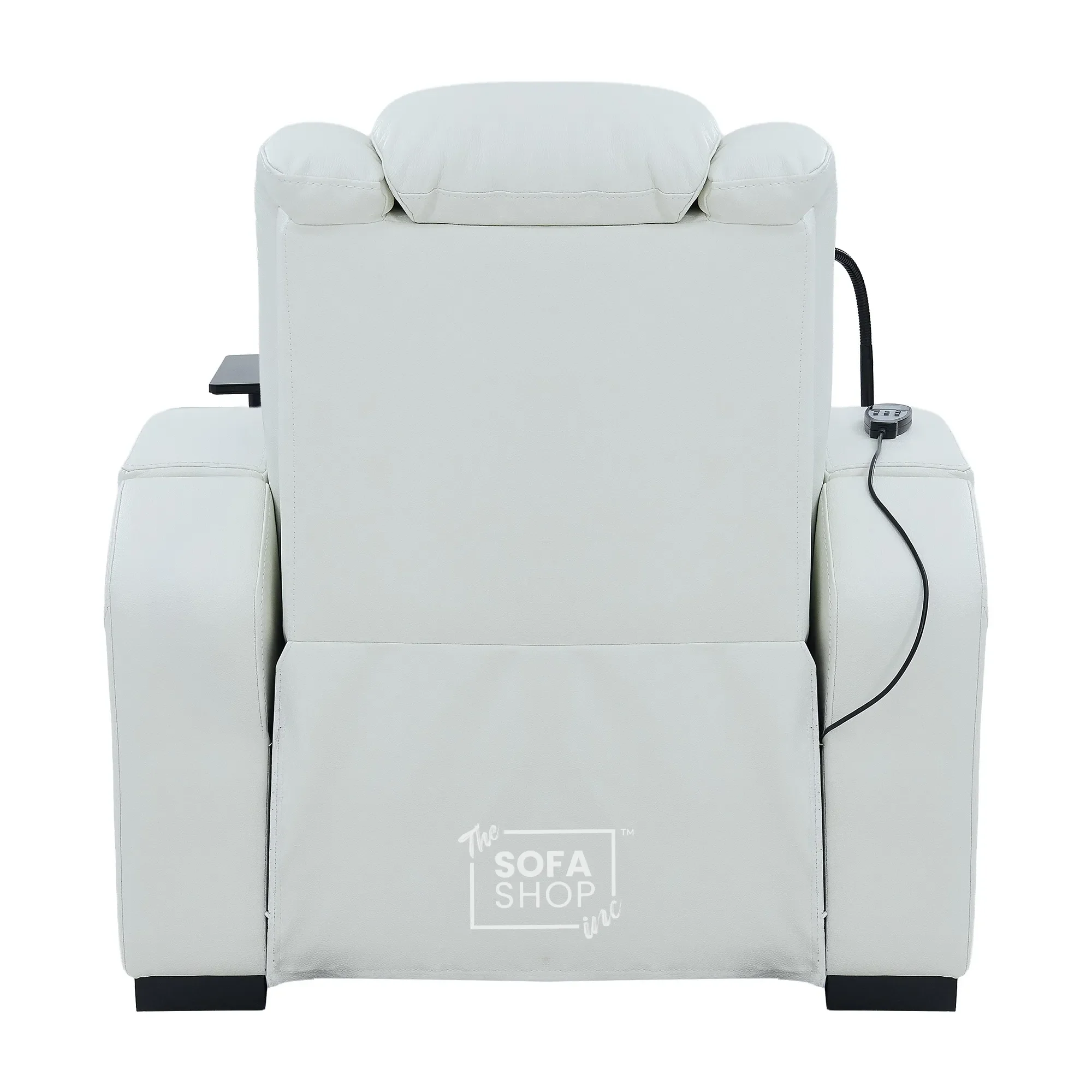 1 Seater Cinema Chair in White Genuine Leather | Hi-Tech Cinema Chair with Power Recline + Power Headrest + Vibration Massage + Heated Lumbar | Napoli | The Sofa Shop - Image 18