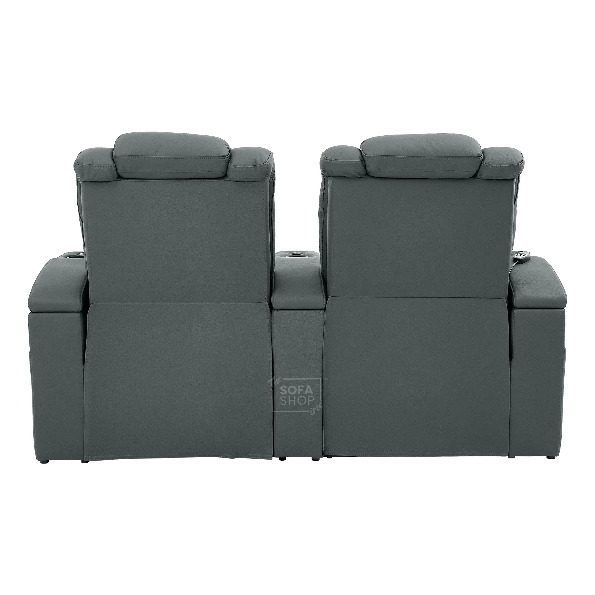 Real Leather 2+1 Electric Recliner Cinema Sofa Set in Grey | 2 Piece Sofa Set with Massage, Heating, USB-C Ports, Cup Holders & Storage Boxes | Capri | The Sofa Shop - Image 28