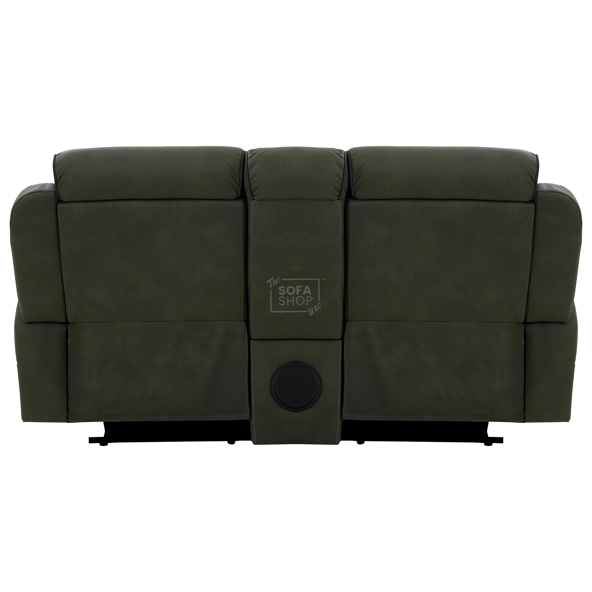 Green Fabric 2 Seater Electric Recliner Sofa | Hi-Tech Couch With Vibration Massage, Heated Lumbar, Multi-Link Bluetooth Speaker, Cooling & heating Cup Holders & Power Headrest | Florence | The Sofa Shop - Image 19
