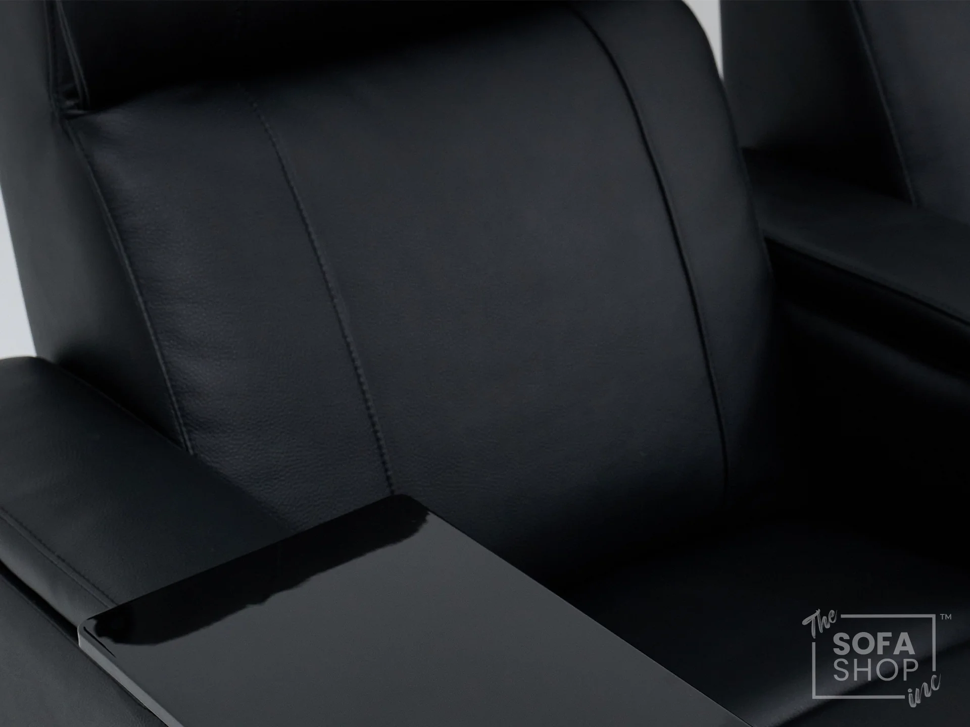 2 Seater Real Leather Electric Recliner Cinema Sofa in Black | Hi-Tech Cinema Sofa With Massage, Heated Lumbar, Power Grommet, Console & Chilled Cupholders | Rimini | The Sofa Shop - Image 11