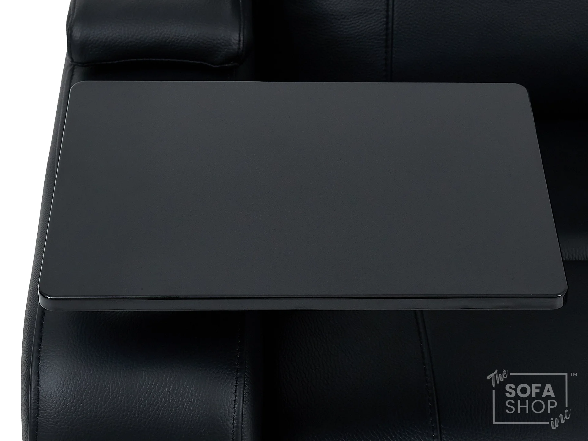 2 Seater Real Leather Electric Recliner Cinema Sofa in Black | Hi-Tech Cinema Sofa With Massage, Heated Lumbar, Power Grommet, Console & Chilled Cupholders | Rimini | The Sofa Shop - Image 13