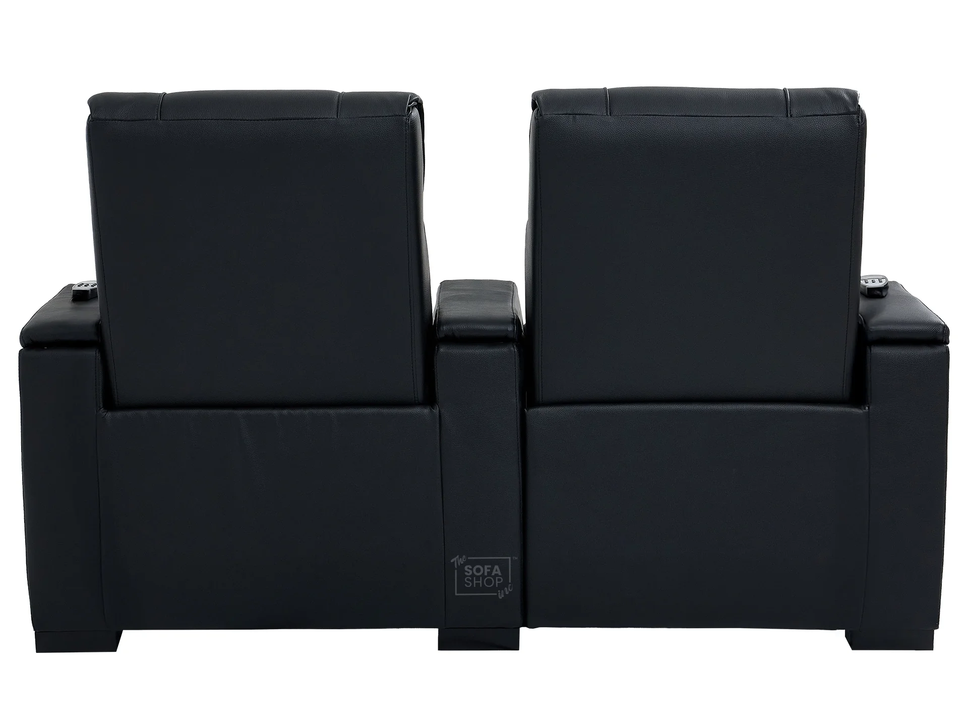 2 Seater Real Leather Electric Recliner Cinema Sofa in Black | Hi-Tech Cinema Sofa With Massage, Heated Lumbar, Power Grommet, Console & Chilled Cupholders | Rimini | The Sofa Shop - Image 17