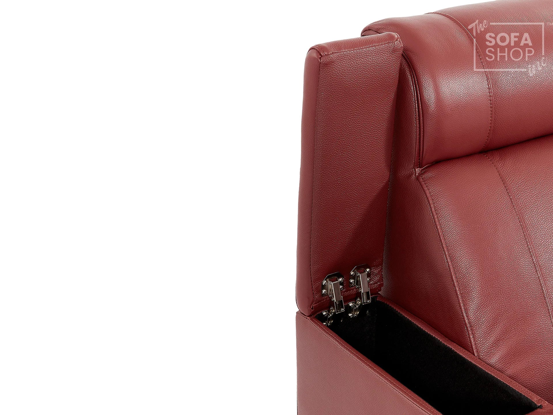 2 Seat Real Leather Electric Recliner Home Cinema Theatre Sofa In Red with Chilled Cupholders + Console + Power + USB + LED Lights | Rimini - Image 14