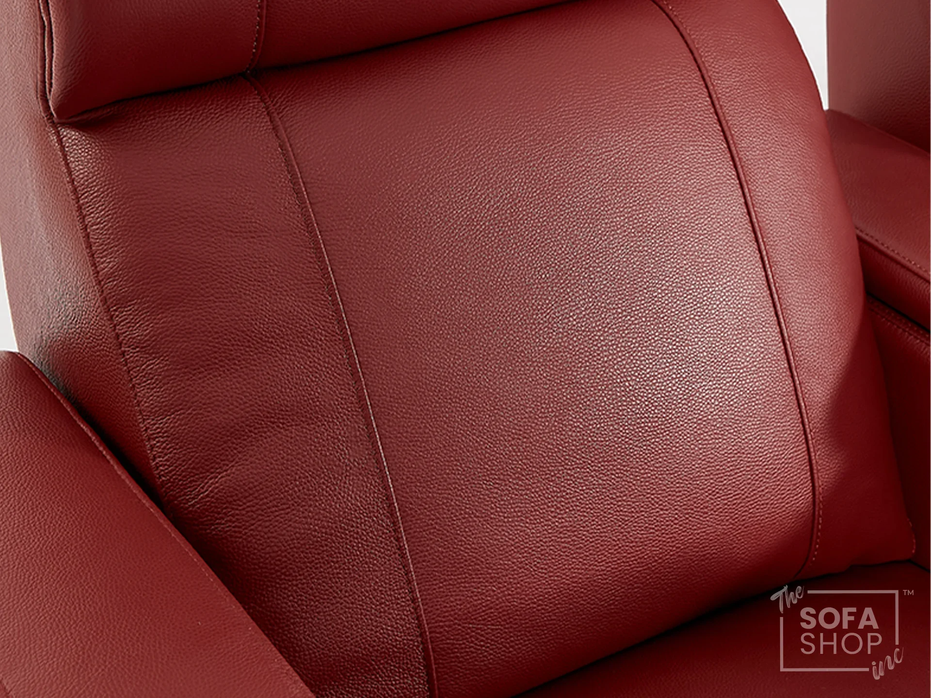 2 Seat Real Leather Electric Recliner Home Cinema Theatre Sofa In Red with Chilled Cupholders + Console + Power + USB + LED Lights | Rimini - Image 9