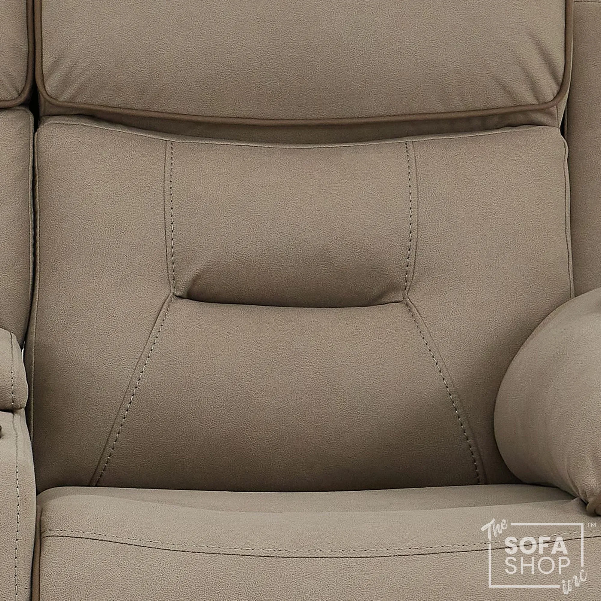 2 Seater Beige Fabric Electric Recliner Cinema Sofa | Hi-tech Recliner Couch With Massage Vibration, Heated Lumbar, Cooling & Heating Cupholders, Bluetooth & Multi-Link | Florence | The Sofa Shop - Image 10