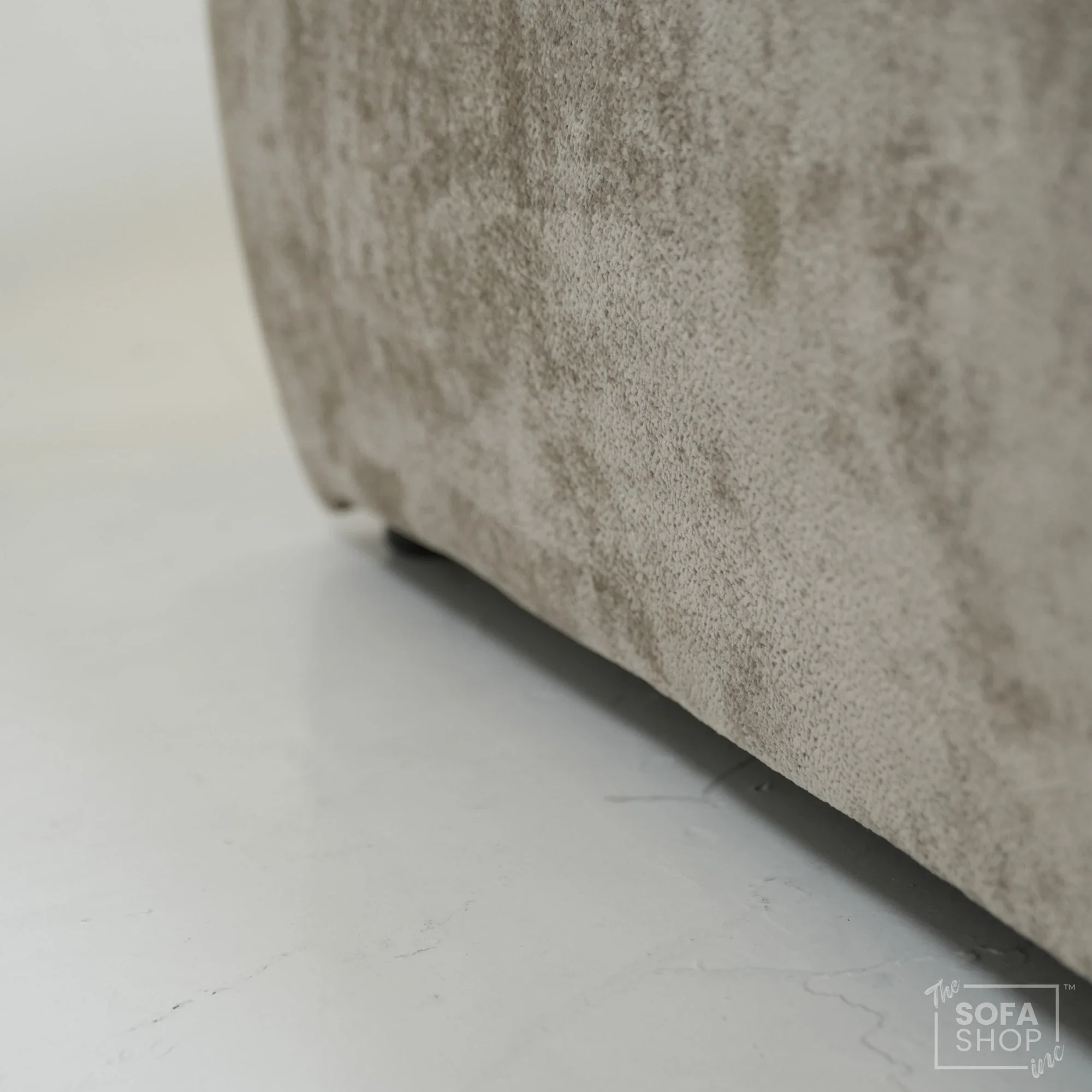 2 Seater Beige Static Sofa With Removable Cushions | Dent On LHF Arm | Genova | Second Hand Sofa 29 | The Sofa Shop - Image 10