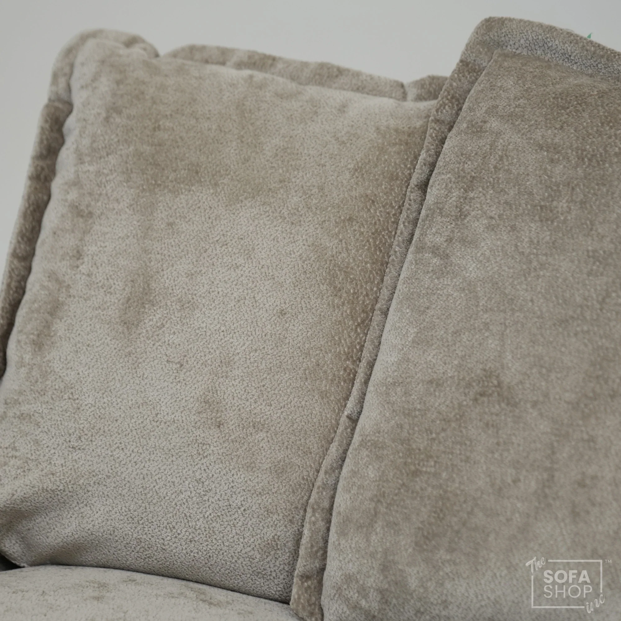 2 Seater Beige Static Sofa With Removable Cushions | Dent On LHF Arm | Genova | Second Hand Sofa 29 | The Sofa Shop - Image 3