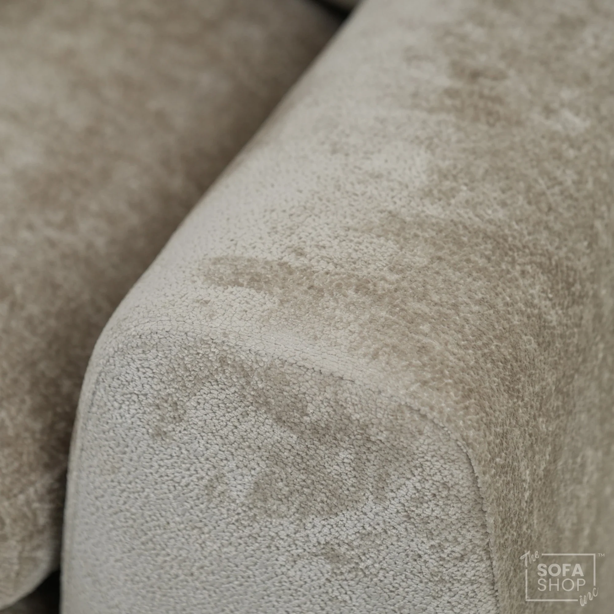 2 Seater Beige Static Sofa With Removable Cushions | Dent On LHF Arm | Genova | Second Hand Sofa 29 | The Sofa Shop - Image 5