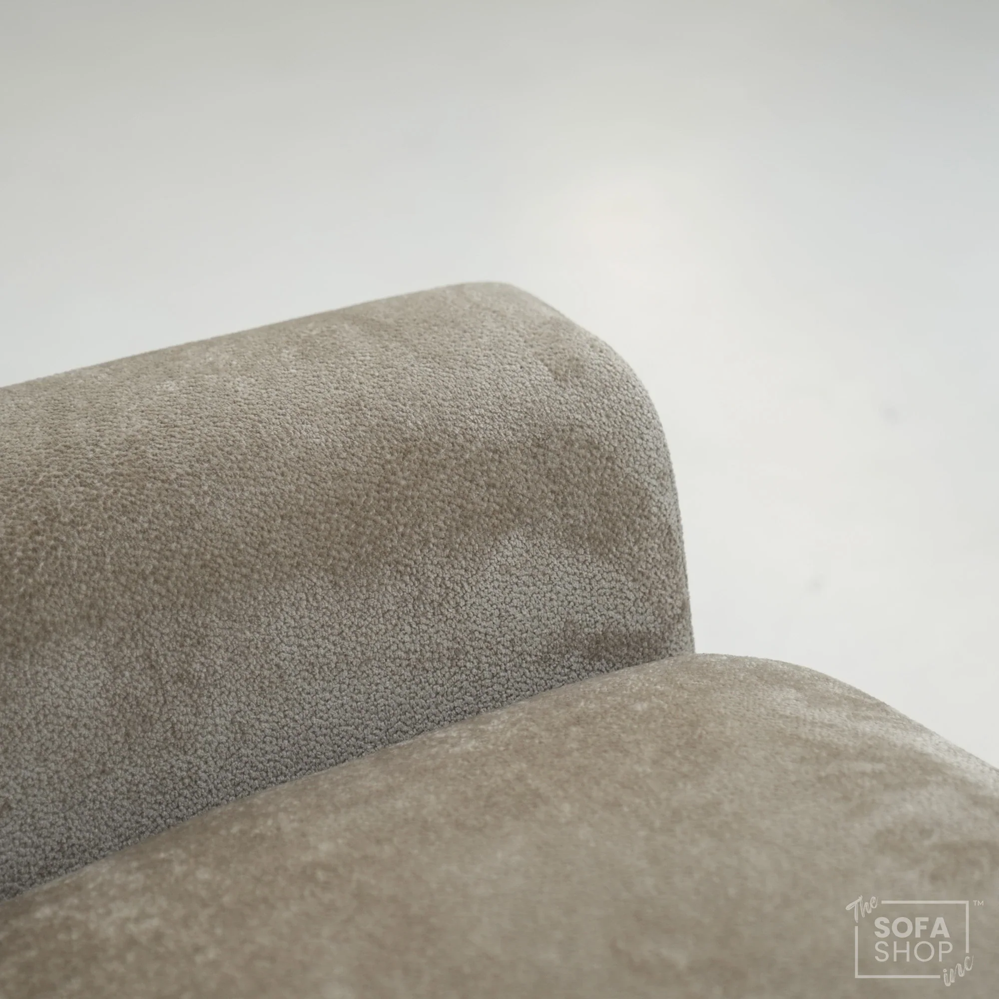 2 Seater Beige Static Sofa With Removable Cushions | Dent On LHF Arm | Genova | Second Hand Sofa 29 | The Sofa Shop - Image 8