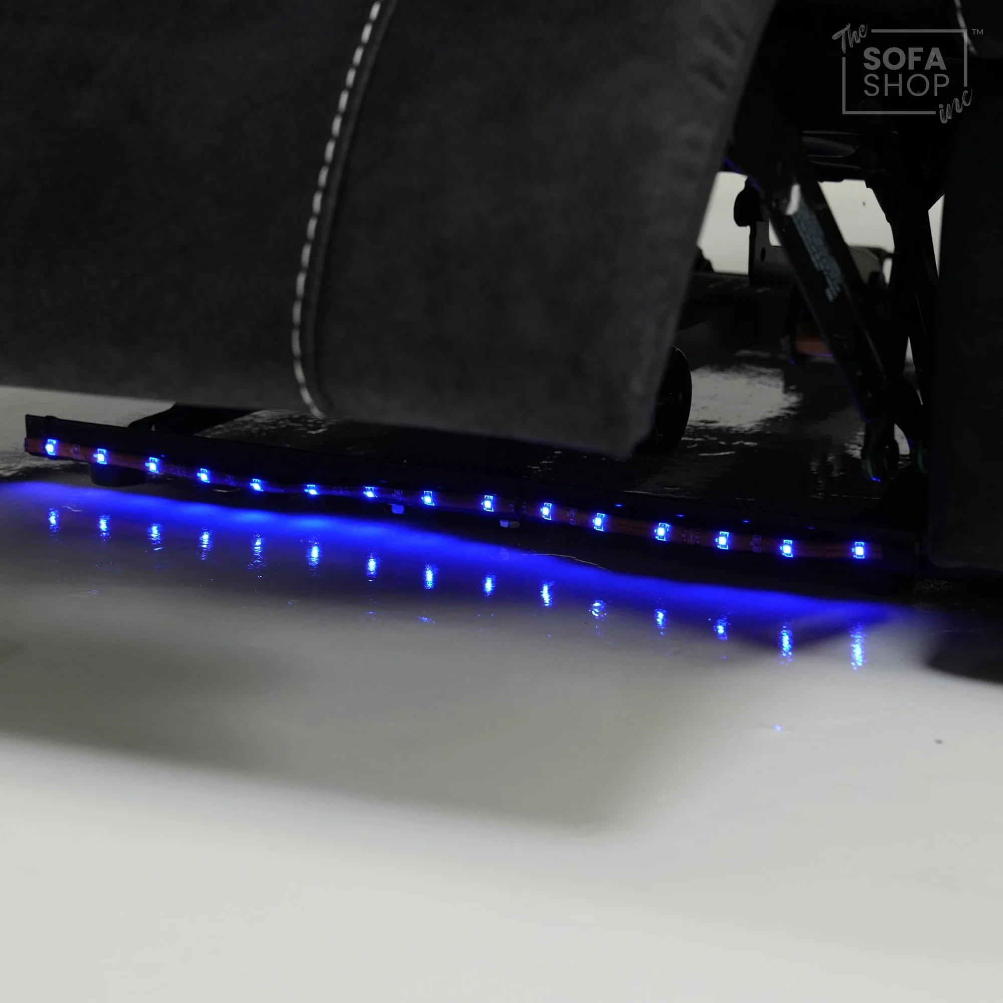 2 Seater Black Velvet Electric Recliner with Wireless Charging, Speakers & LEDs | Vinsonova | Ex-Display | The Sofa Shop - Image 16