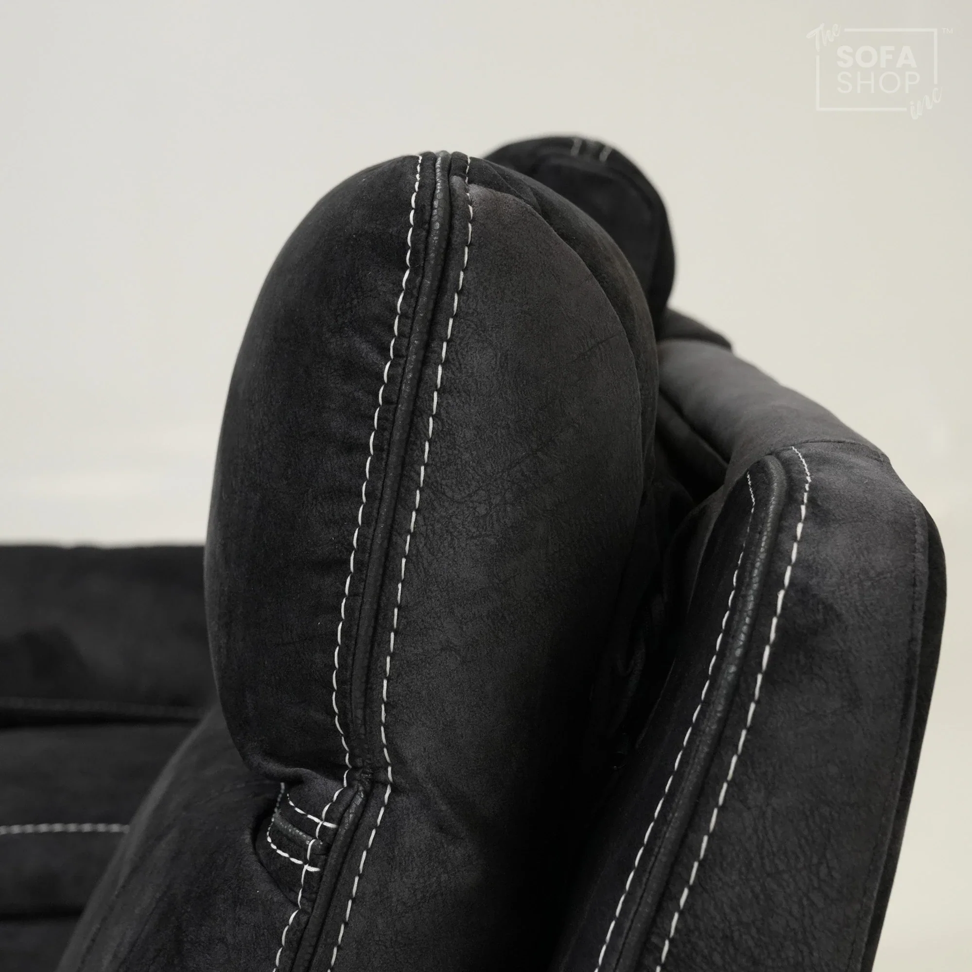 2 Seater Black Velvet Electric Recliner with Wireless Charging, Speakers & LEDs | Vinsonova | Ex-Display | The Sofa Shop - Image 5