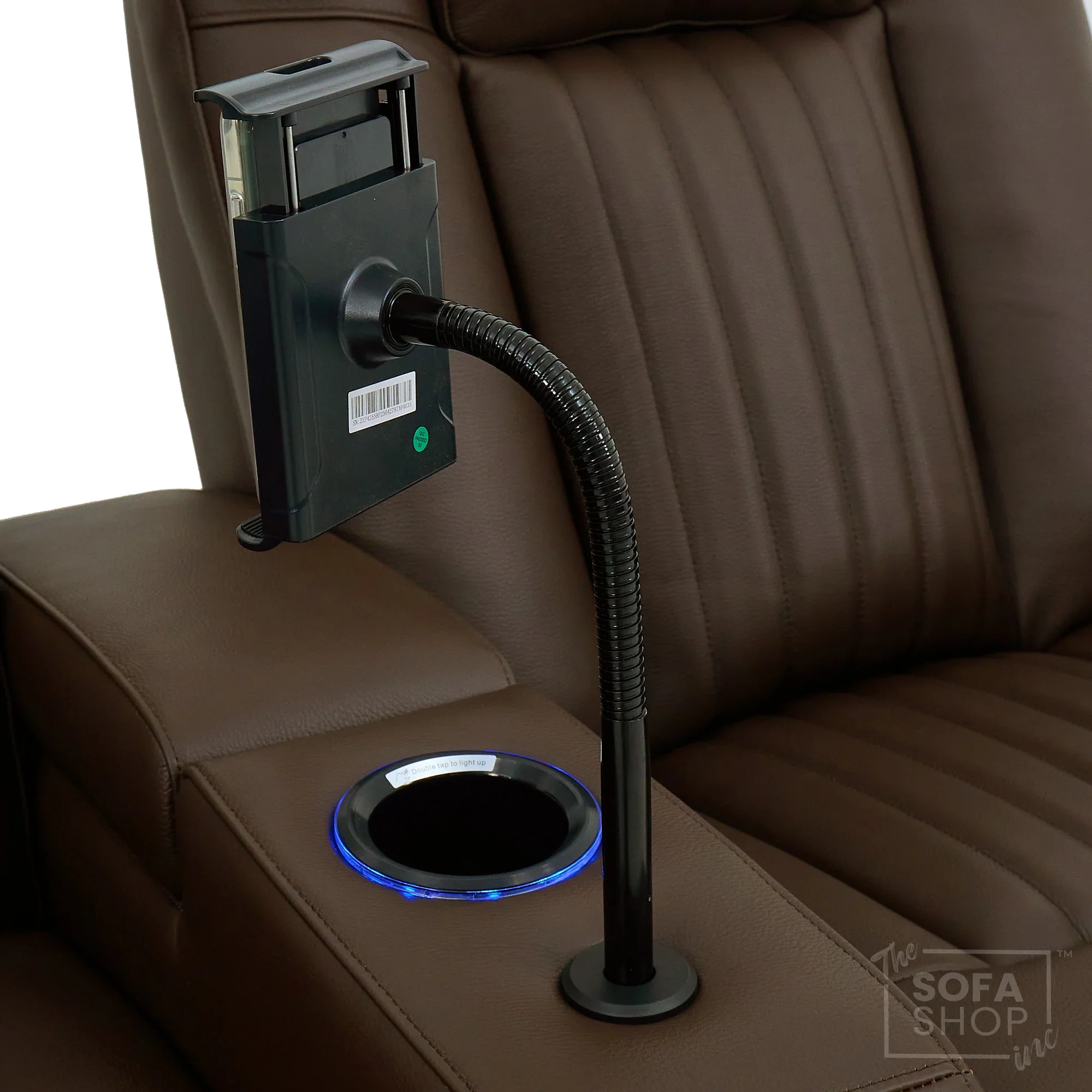 2 Seater Real Leather Electric Recliner Cinema Sofa in Dark Brown | Massage, Heated Lumbar, Power Headrests, Food Trays & Power Grommet | Capri | The Sofa Shop - Image 13
