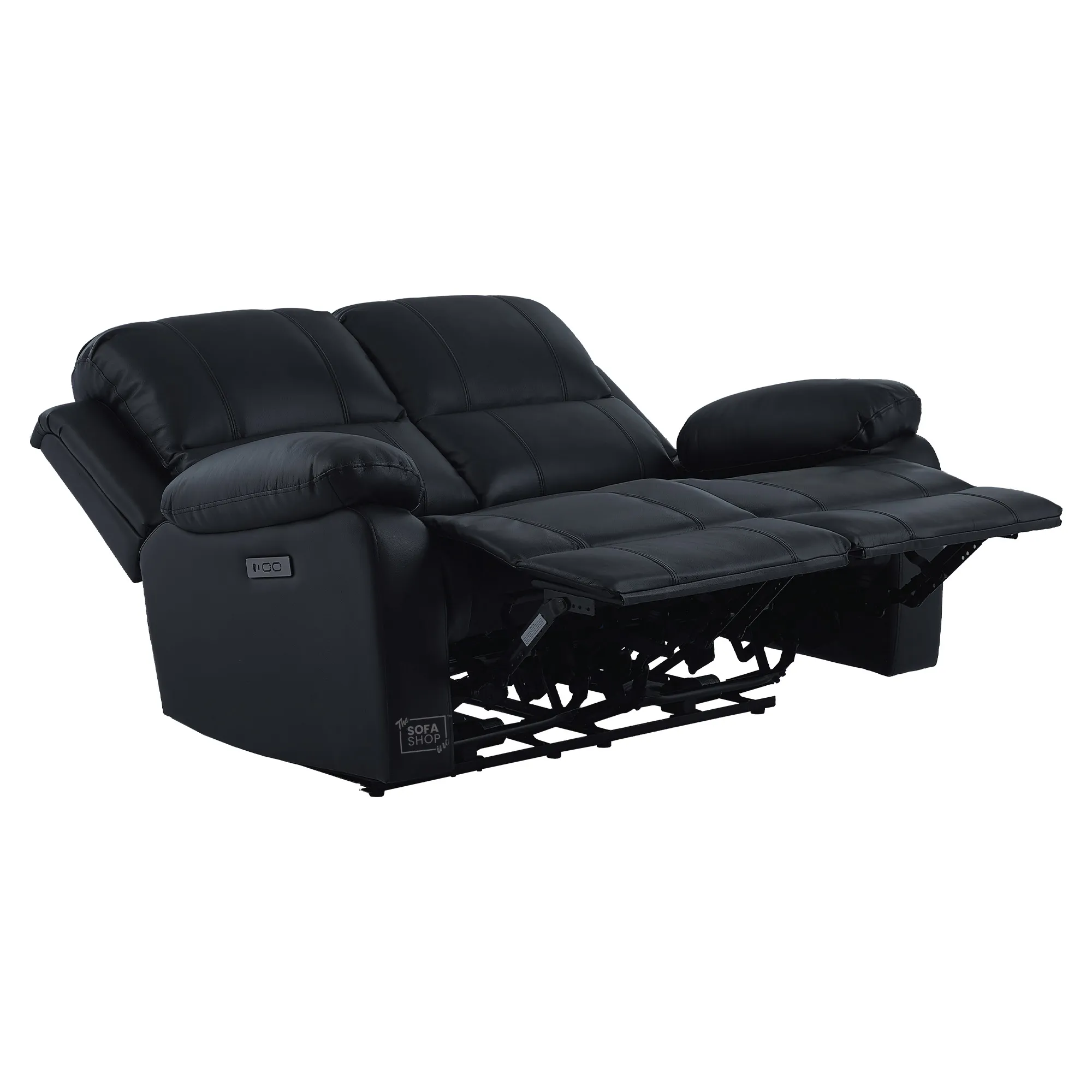 Trento 2 Seater Black Real Leather Electric Recliner Sofa | Smooth Power Recline, USB-C Charging | The Sofa Shop - Image 18